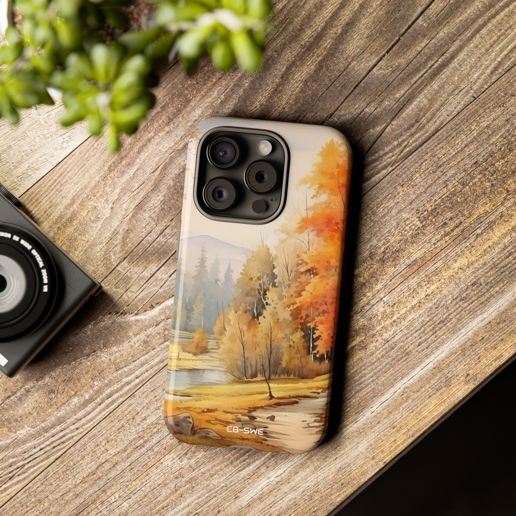Golden Leaves Drift - iPhone Case