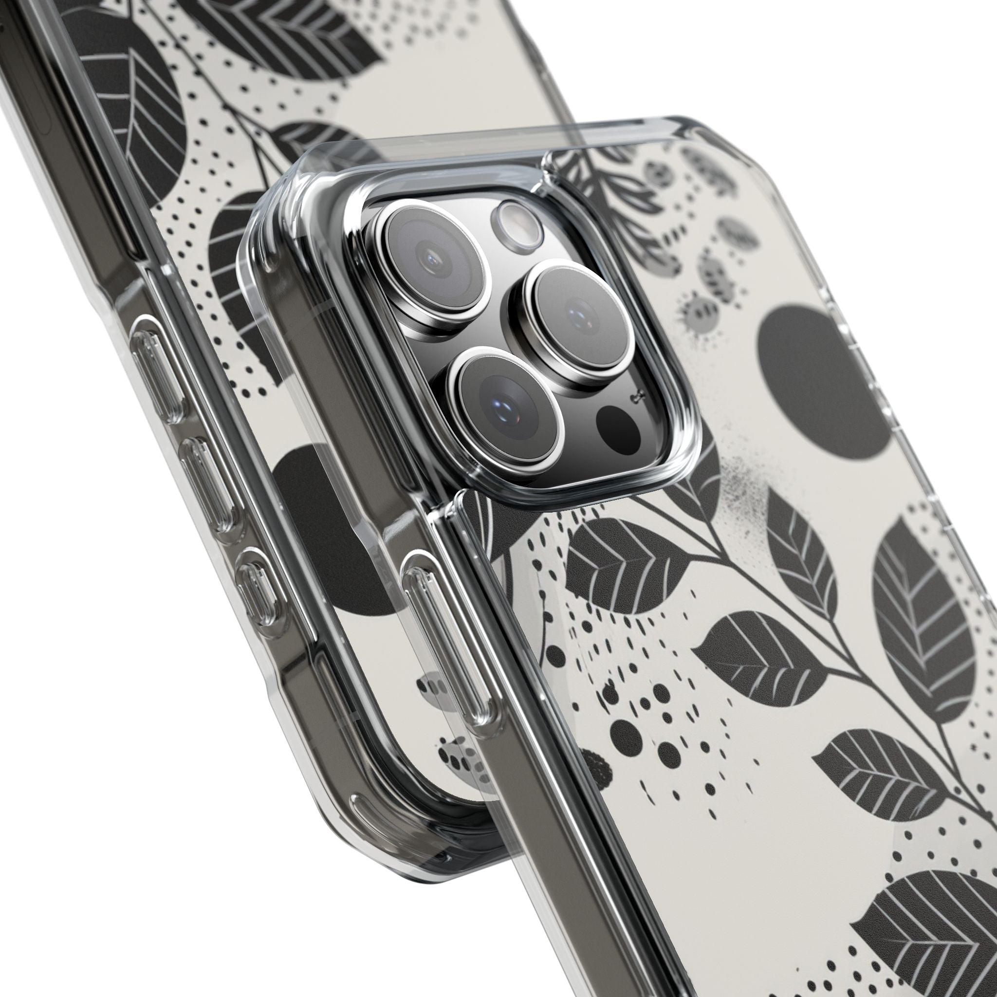 Monochrome Leaf Rhythm iPhone 16 - Impact Clear+