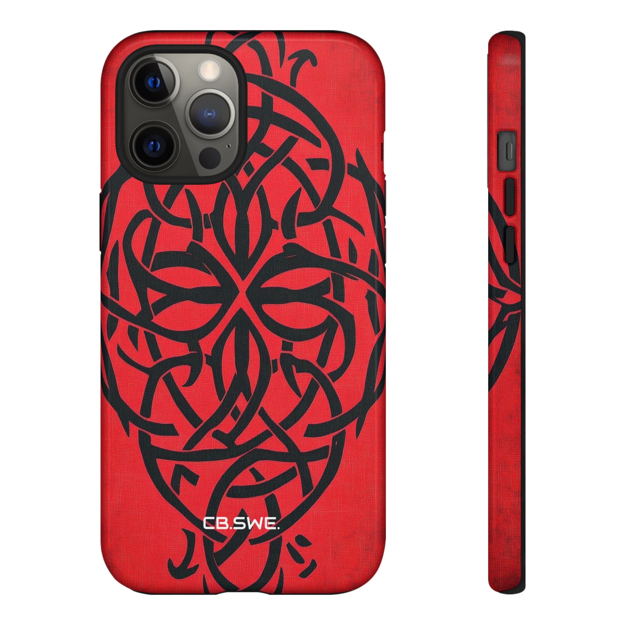Beautiful Red Symmetric Celtic Symbols Gothic Standard iPhone 12 - Tough