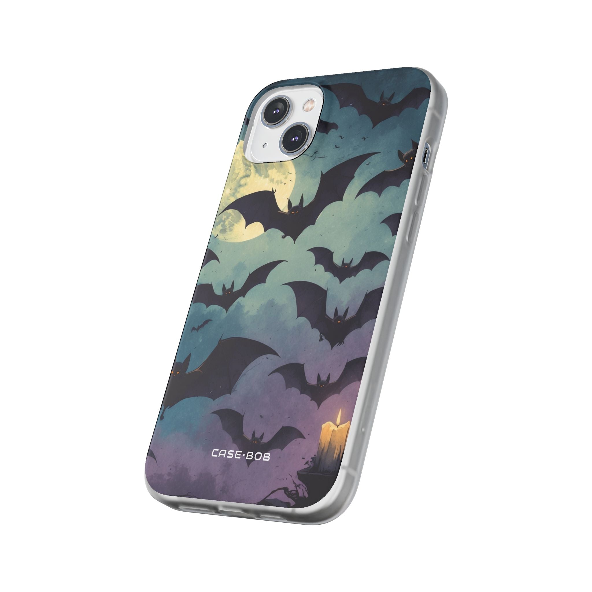 Glowing Bat Swarm iPhone 14 Plus Case - Soft
