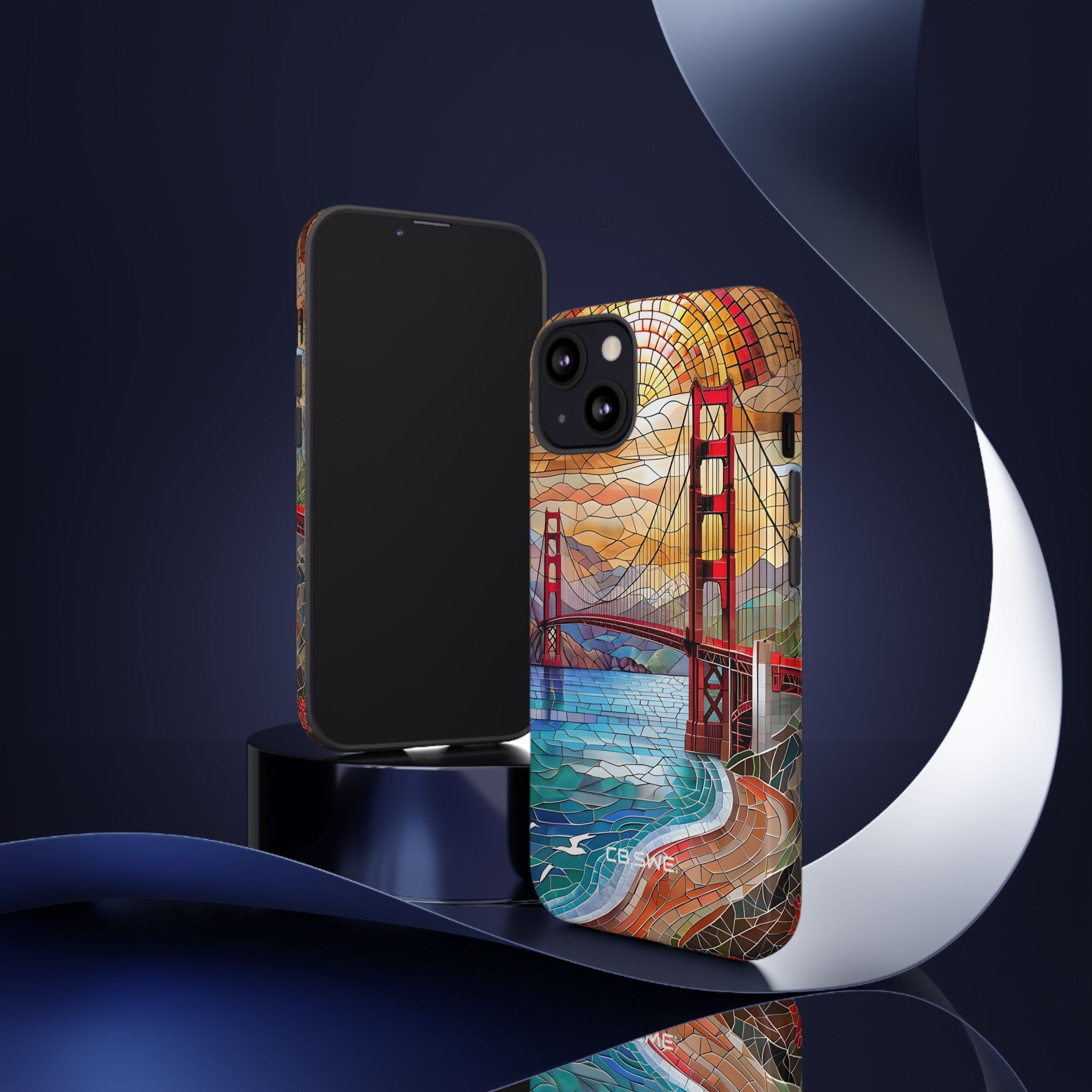 Vibrant Mosaic Golden Gate Bridge Artwork iPhone 13 - Tough