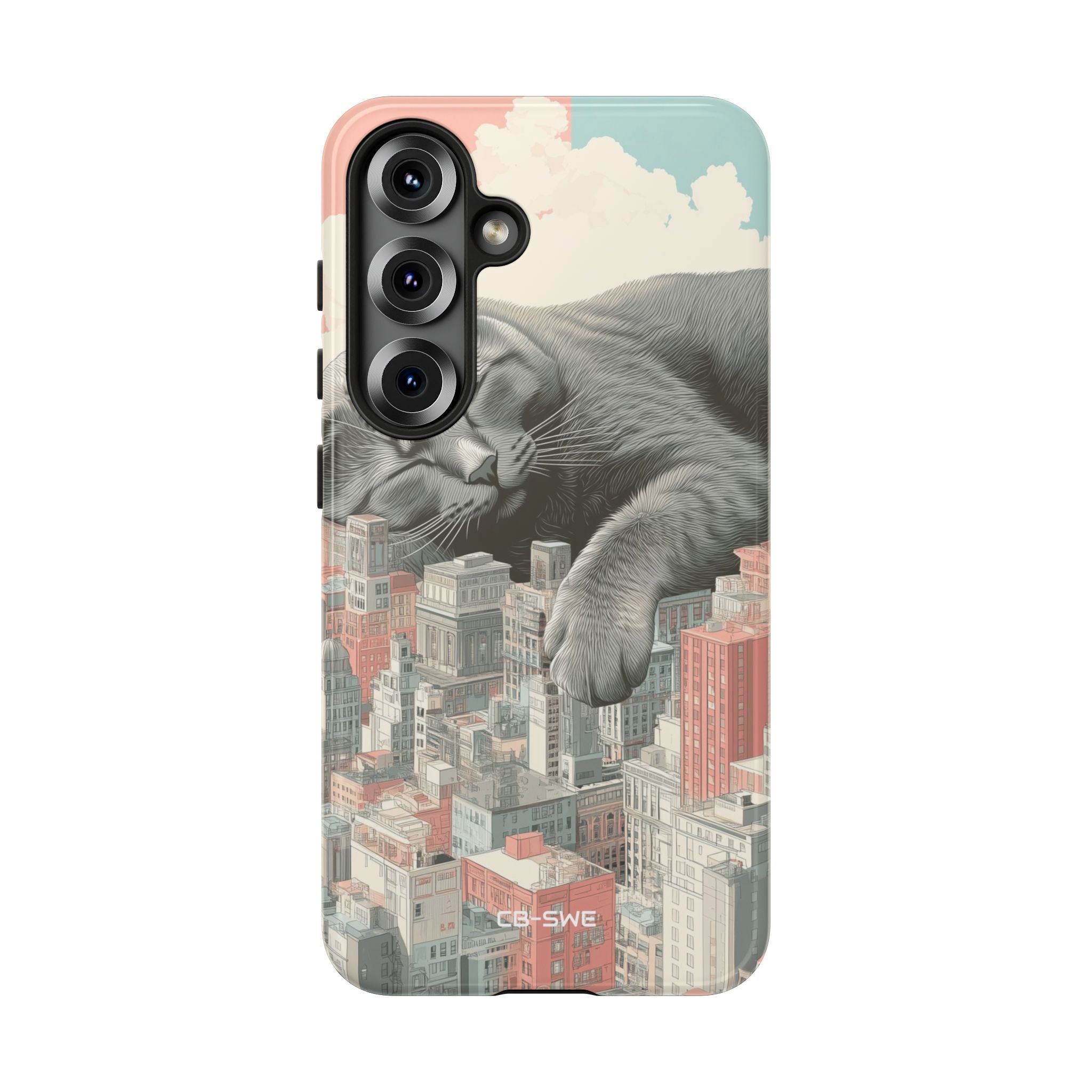 Cat Rests Over City - Samsung Case