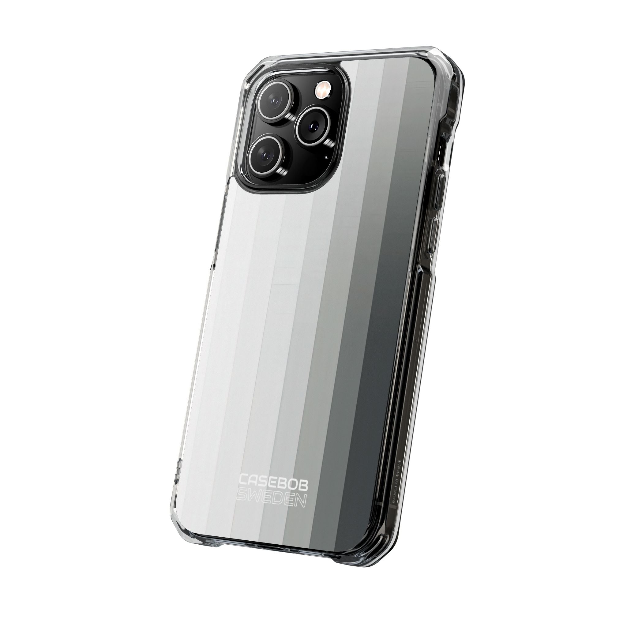 Silver Gradient Stripes iPhone 14 - Impact Clear+