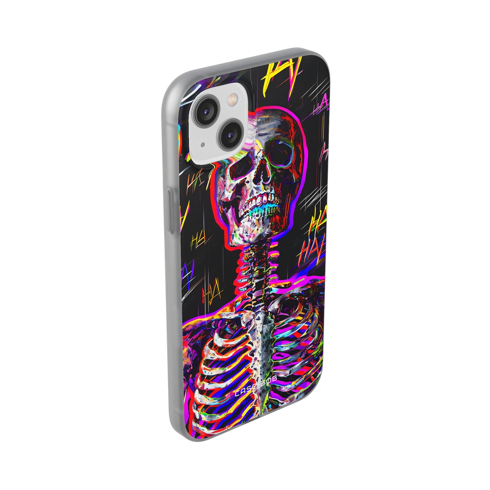 Neon Skeleton Laugh iPhone 14 Plus Case - Soft