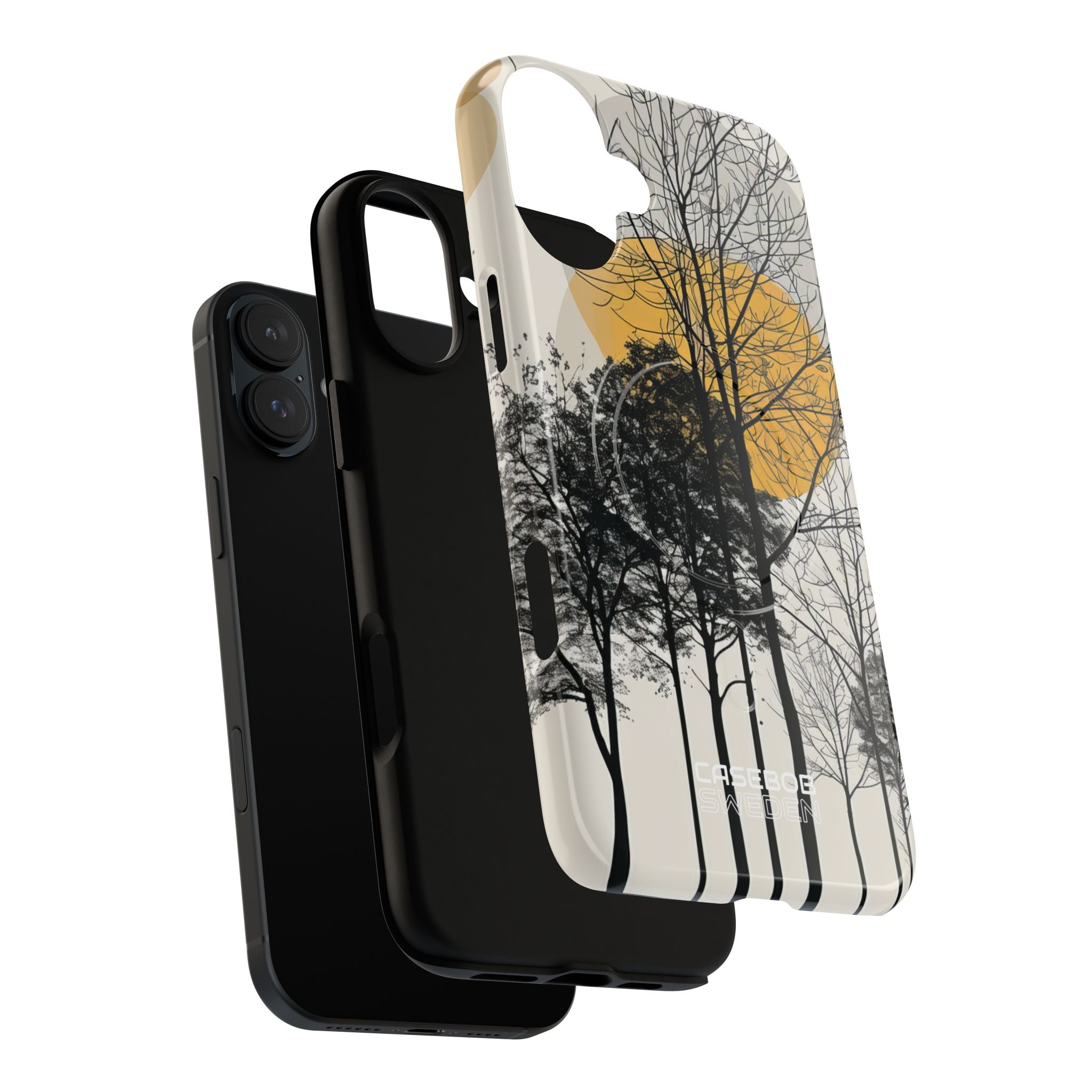 Silhouette della Foresta Dorata iPhone 16 - Tough+