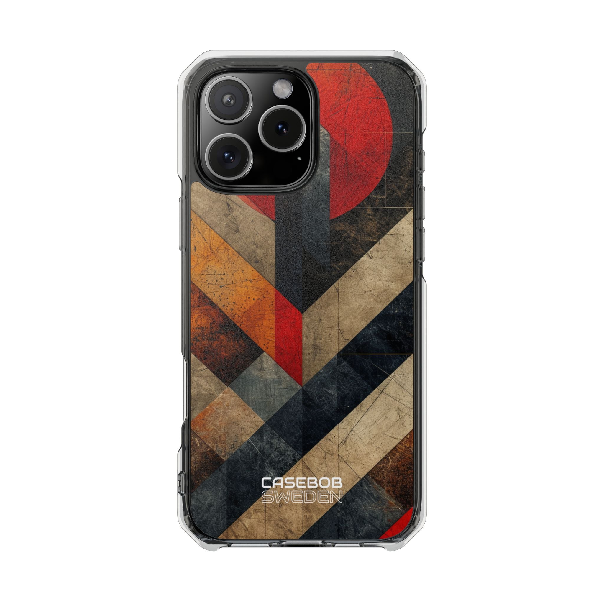 Crimson Circle Geometry iPhone 16 - Impact Clear+