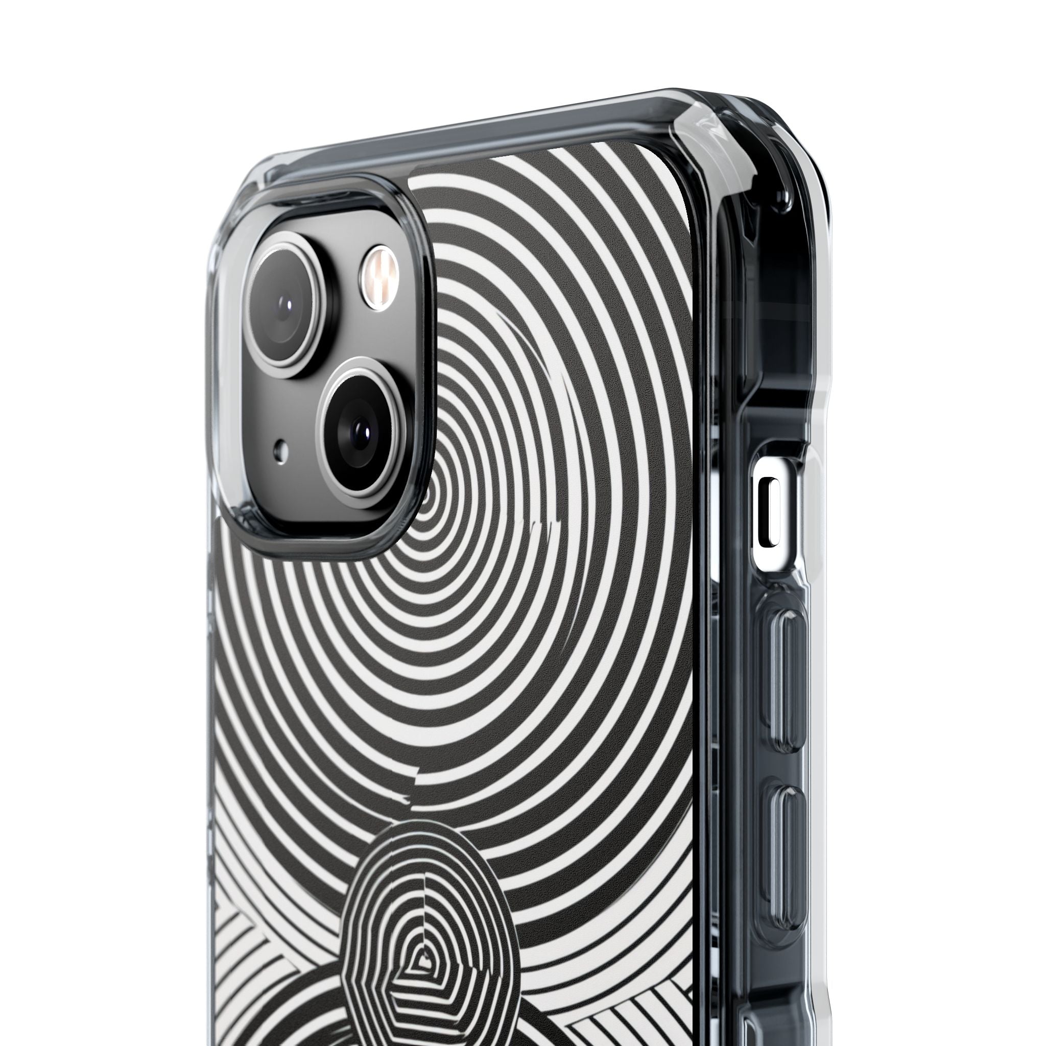 Monochrome Spiral Motion iPhone 14 - Impact Clear+