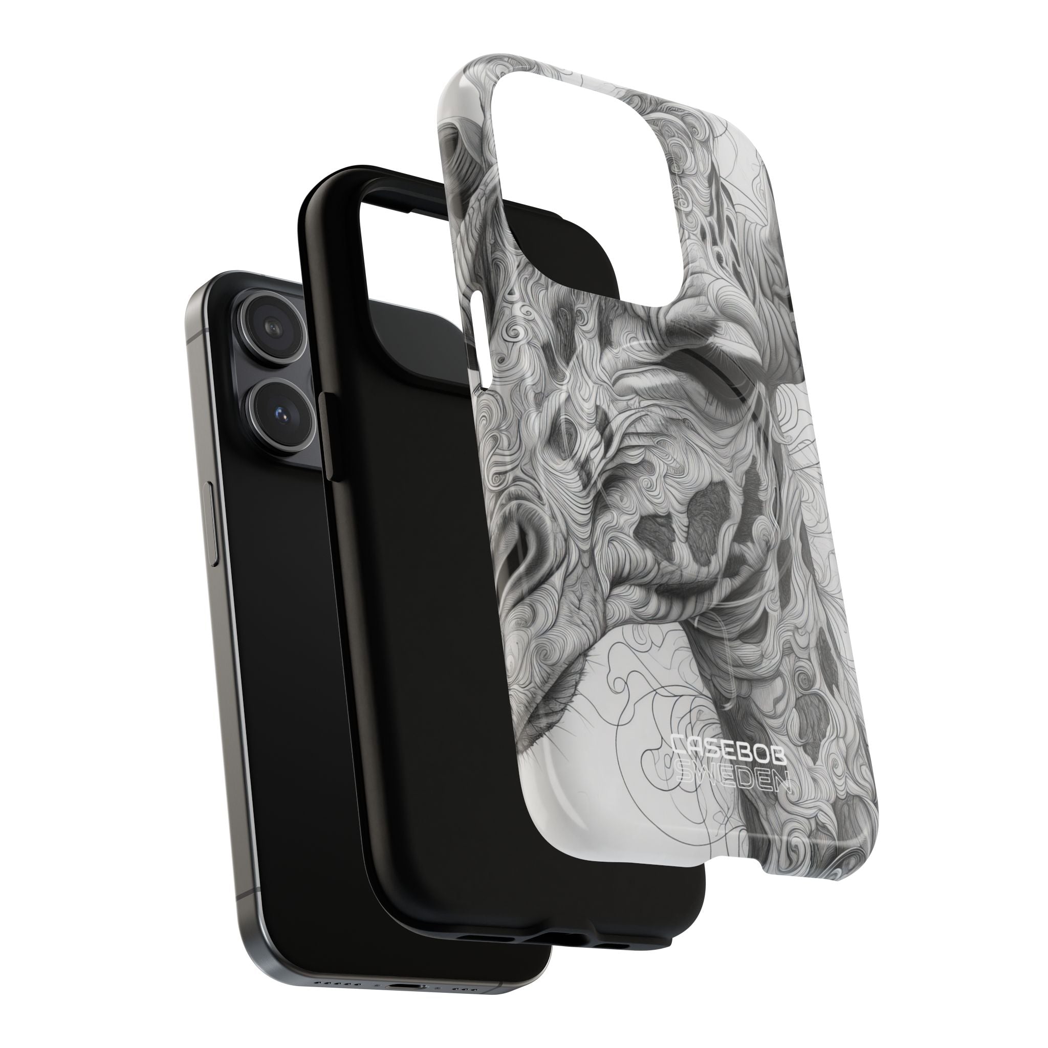 Swirling Giraffe Art iPhone 15 - Tough+