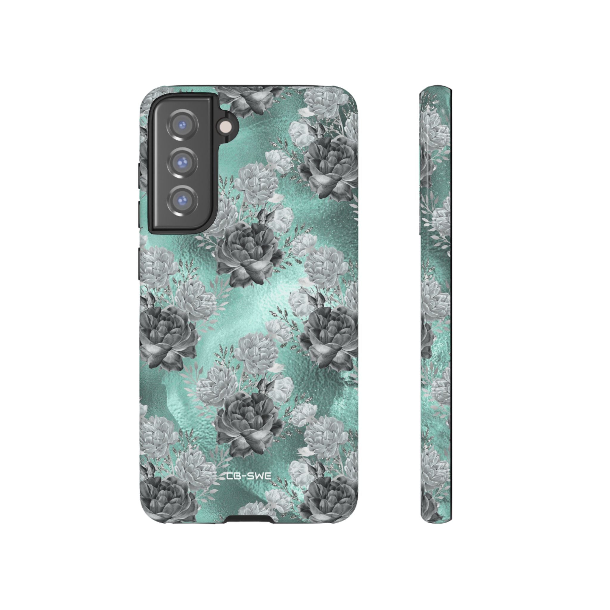 Teal Floral Elegance - Samsung Case