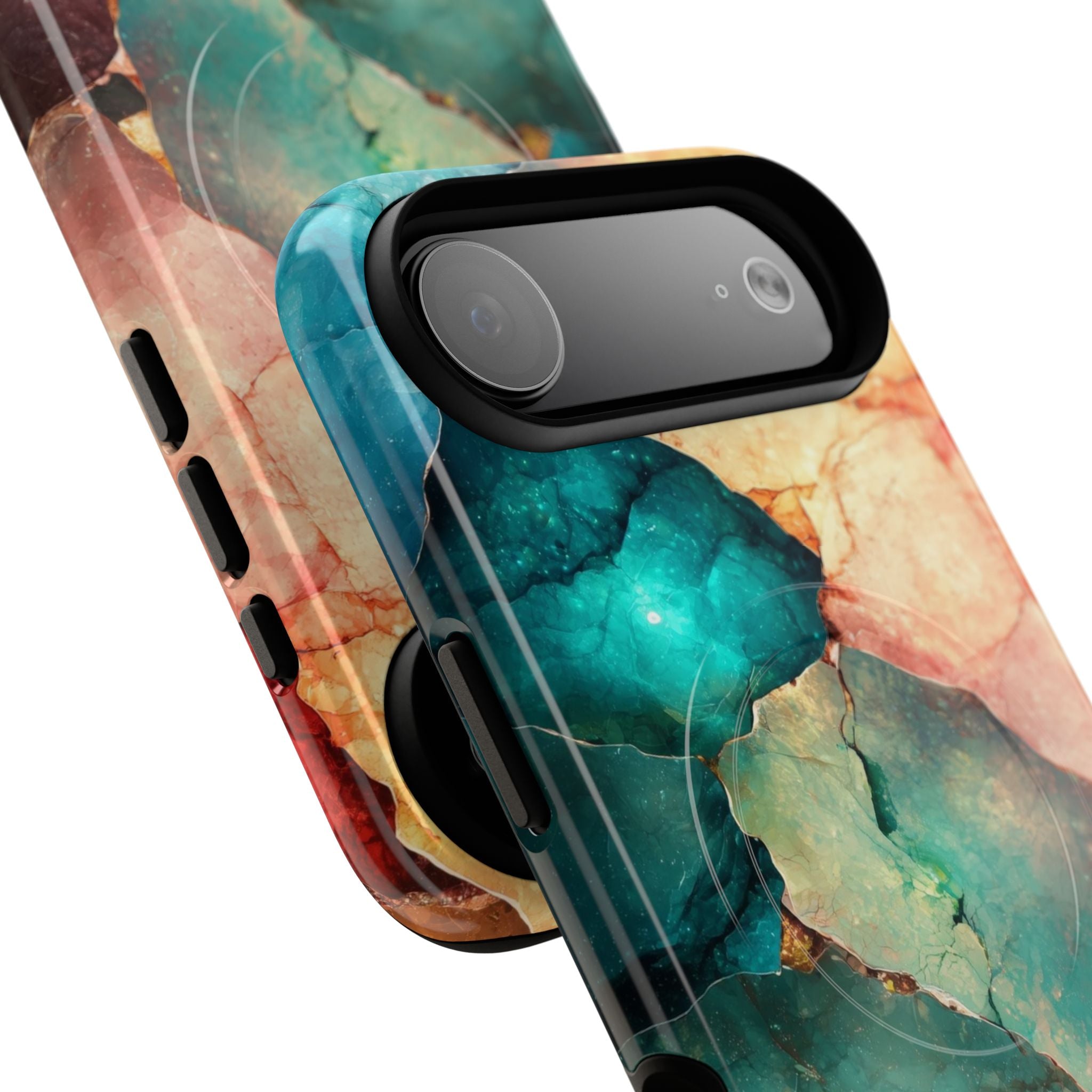 Teal Mosaic Veins iPhone 17 Air Case - Tough+