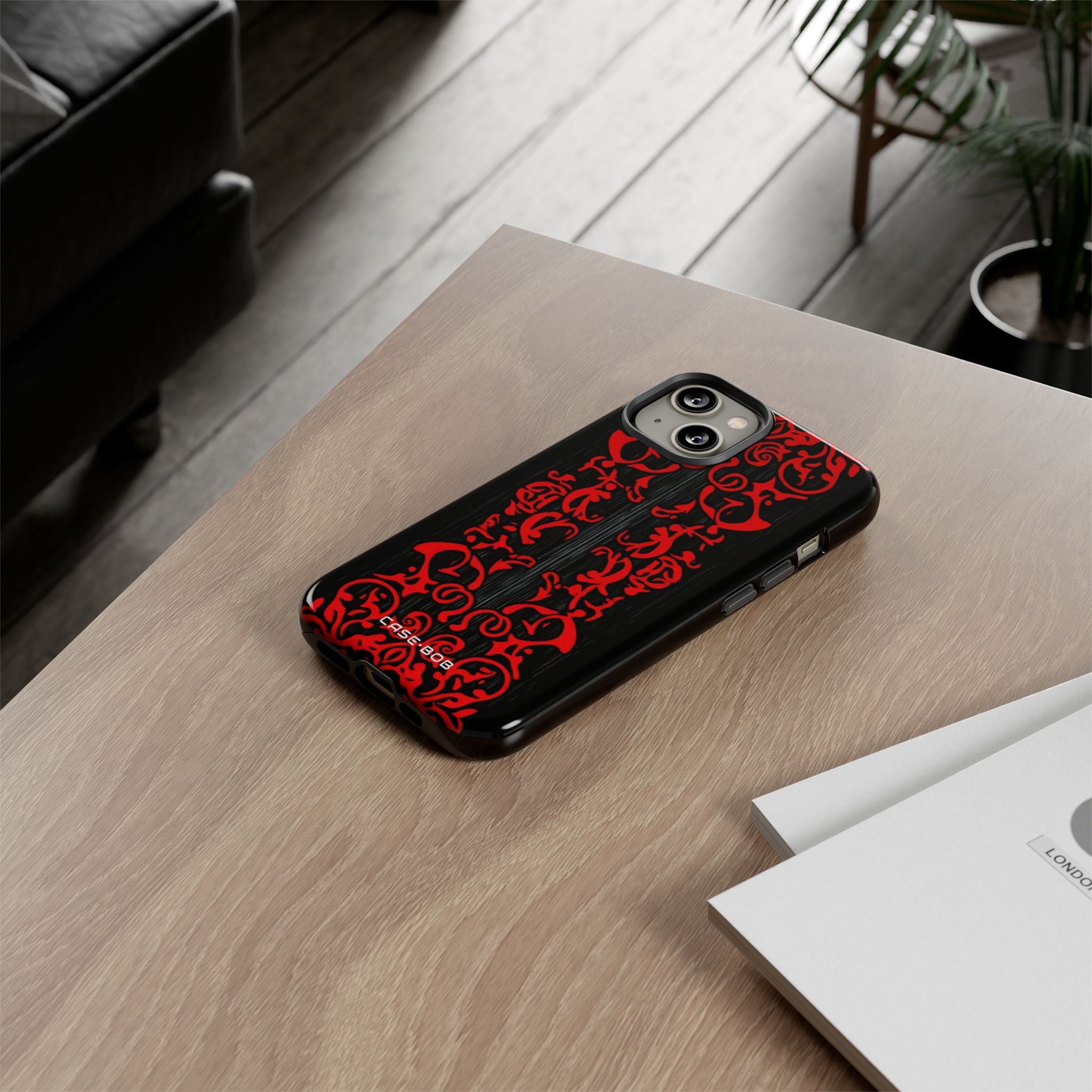 Crimson Spiral iPhone 14 Case - Tough
