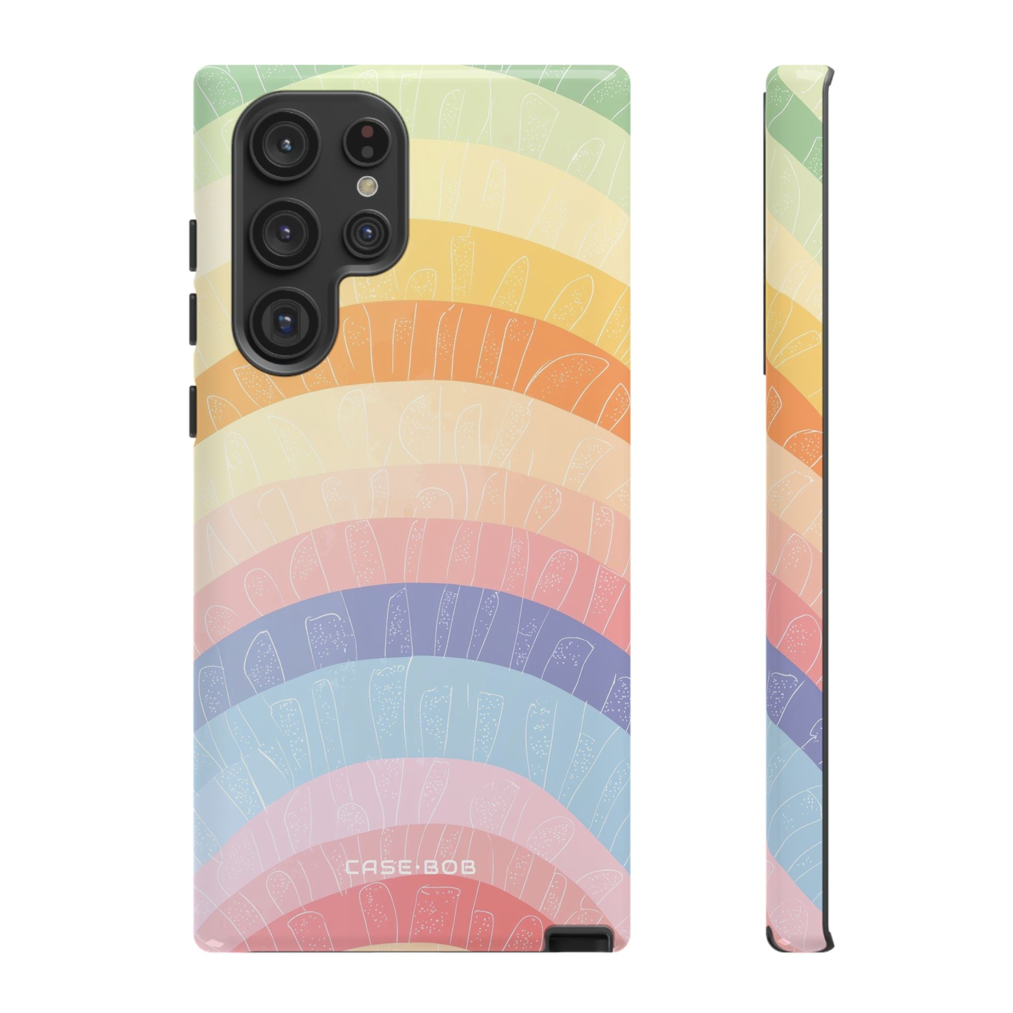 Pastel Rainbow Bands Samsung S22 Ultra Case - Tough