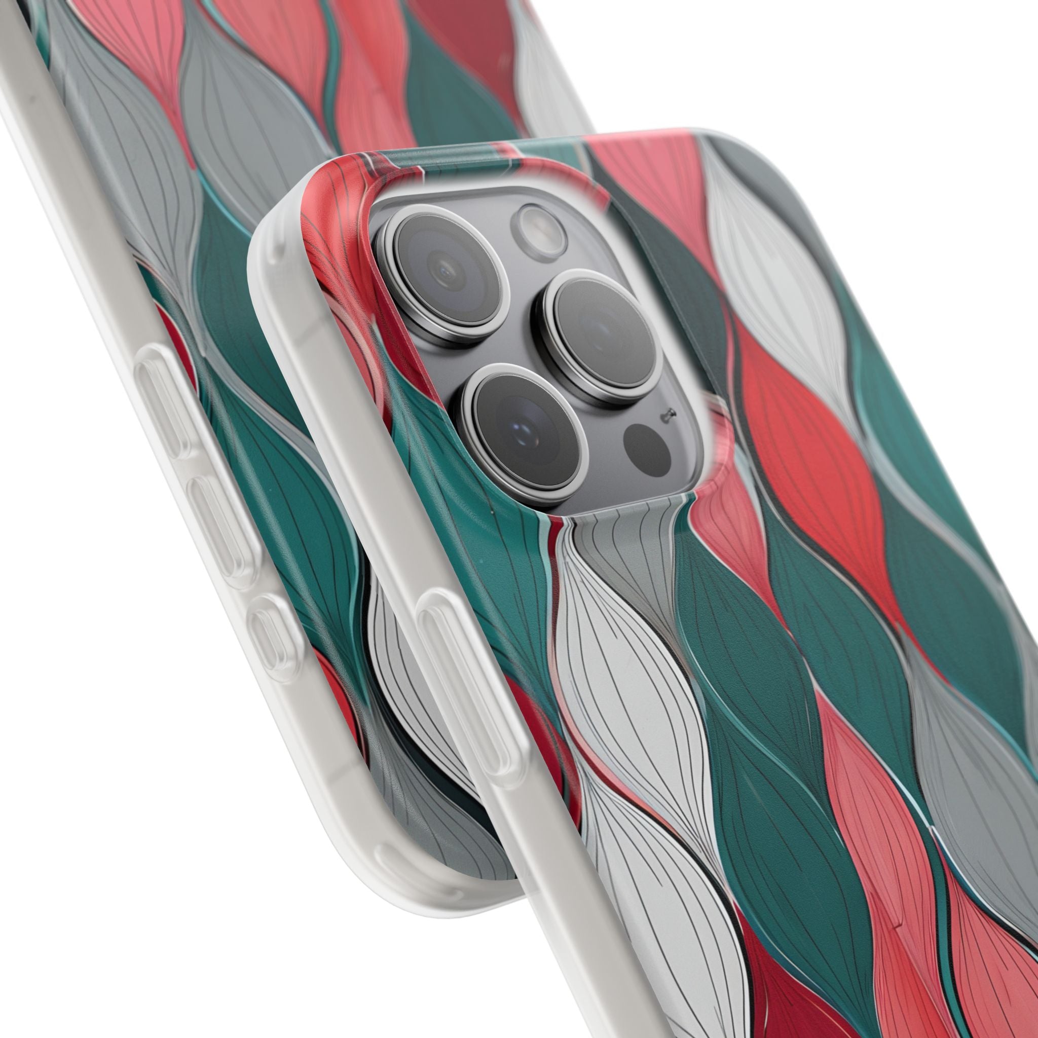 Leaf Cascade Teal iPhone 15 Pro Max Case - Soft