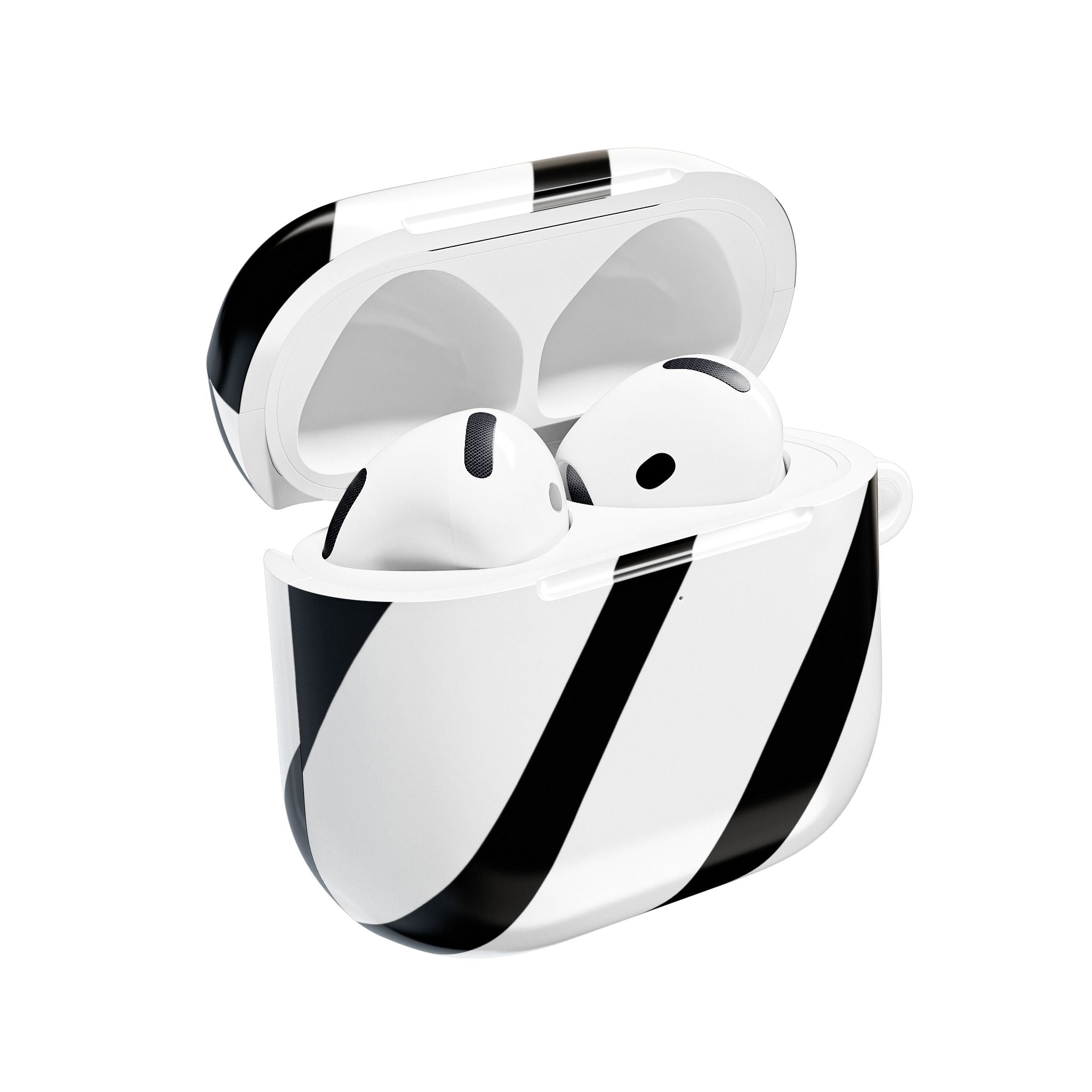 Diagonaaliraitoja Mustavalkoinen - AirPods Case