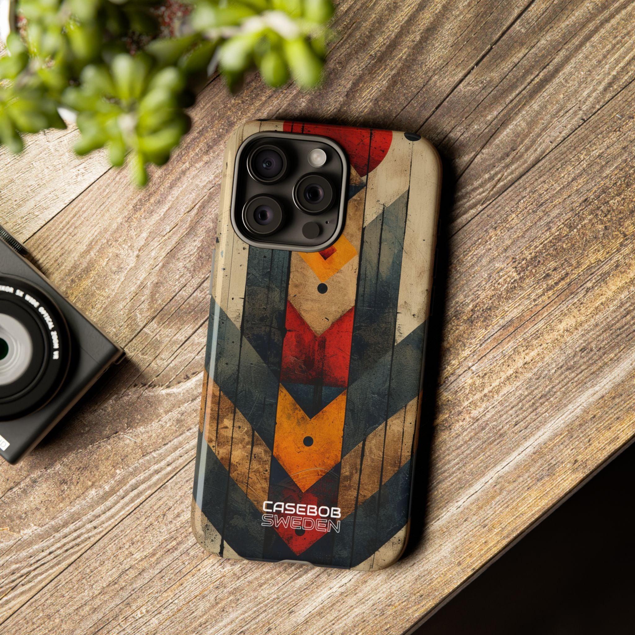 Geometric Fire Rise iPhone 15 - Resistente