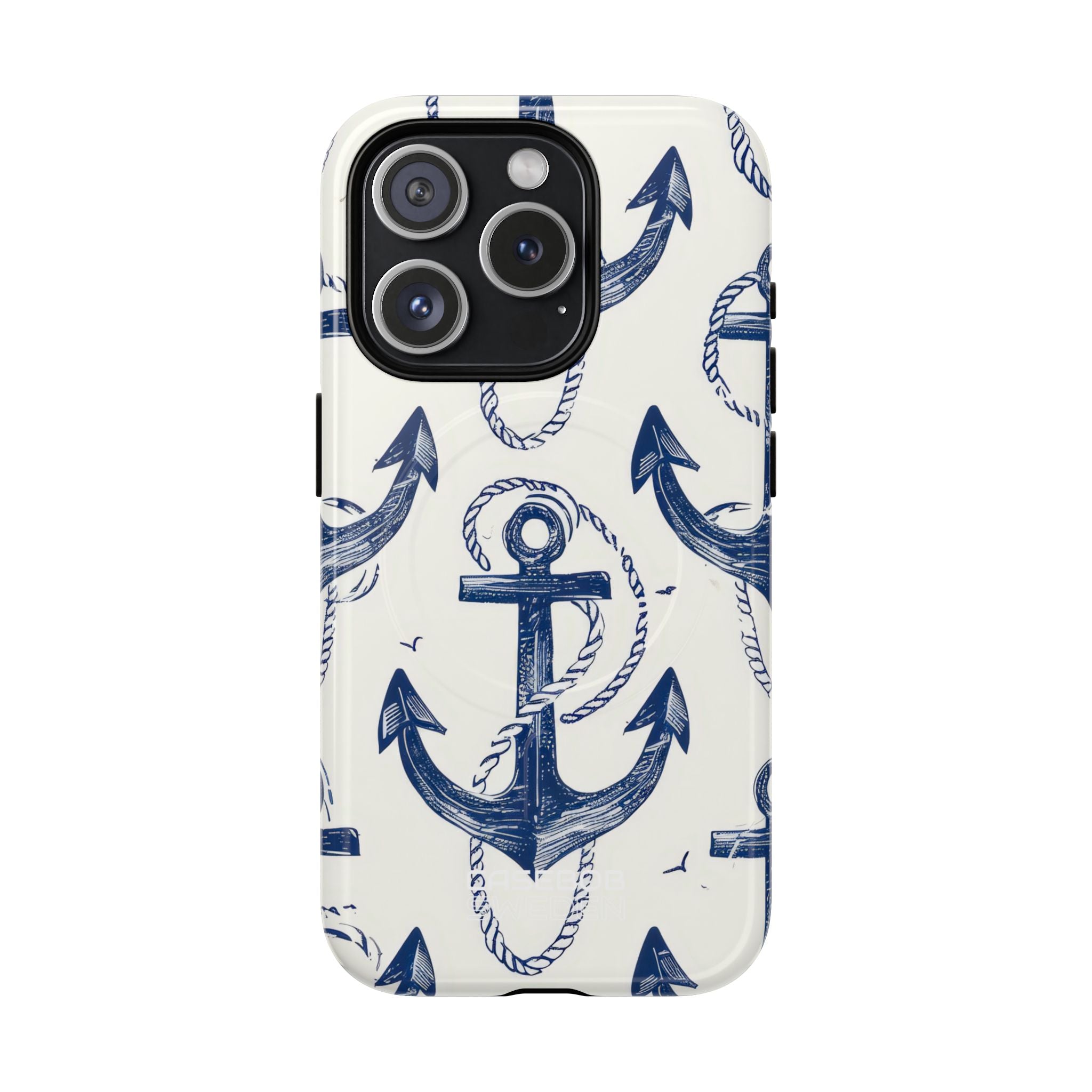 Navy Anchor Tapestry iPhone 15 - Tough+