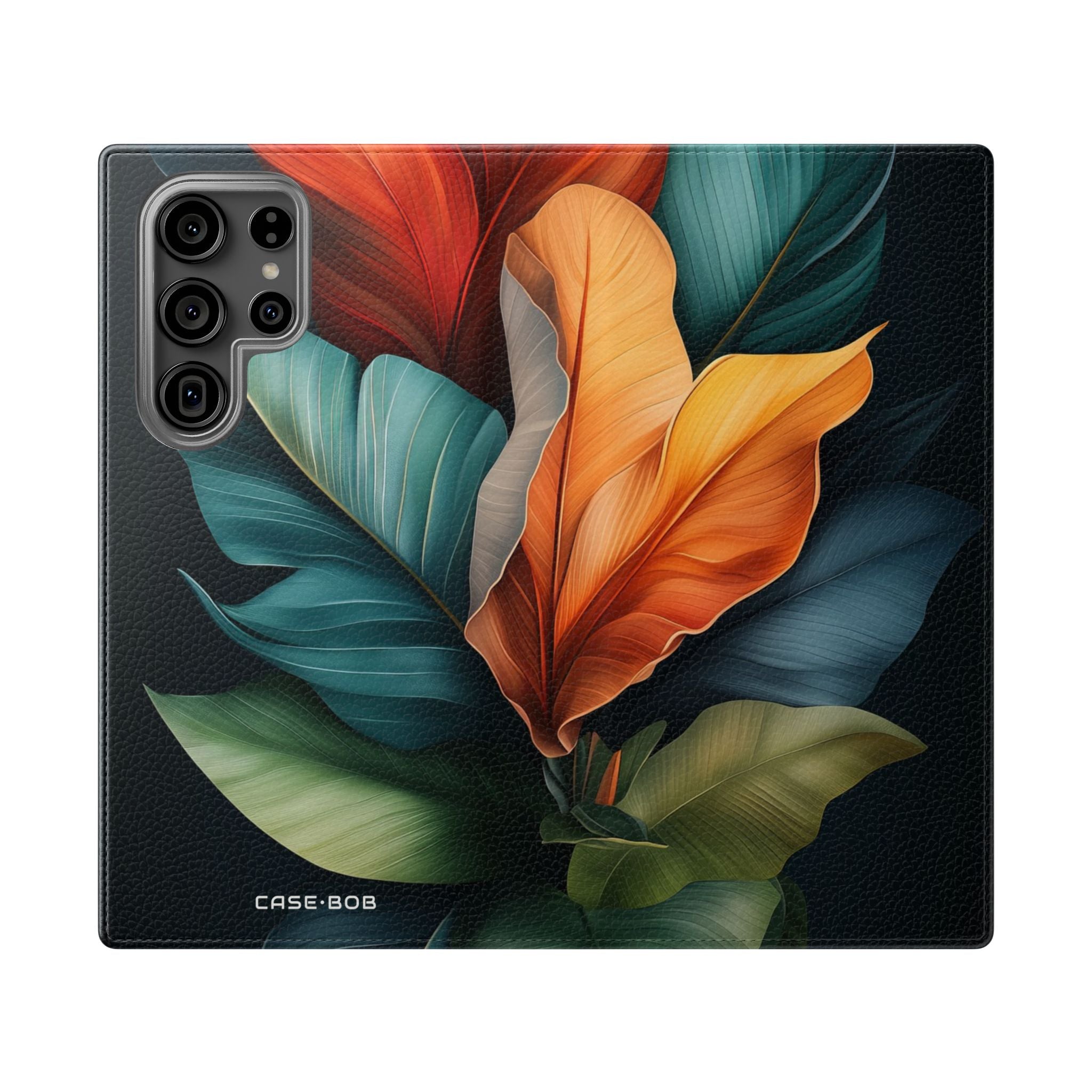 Tropical Ember Leaves - Samsung S23 Ultra Case - Wallet