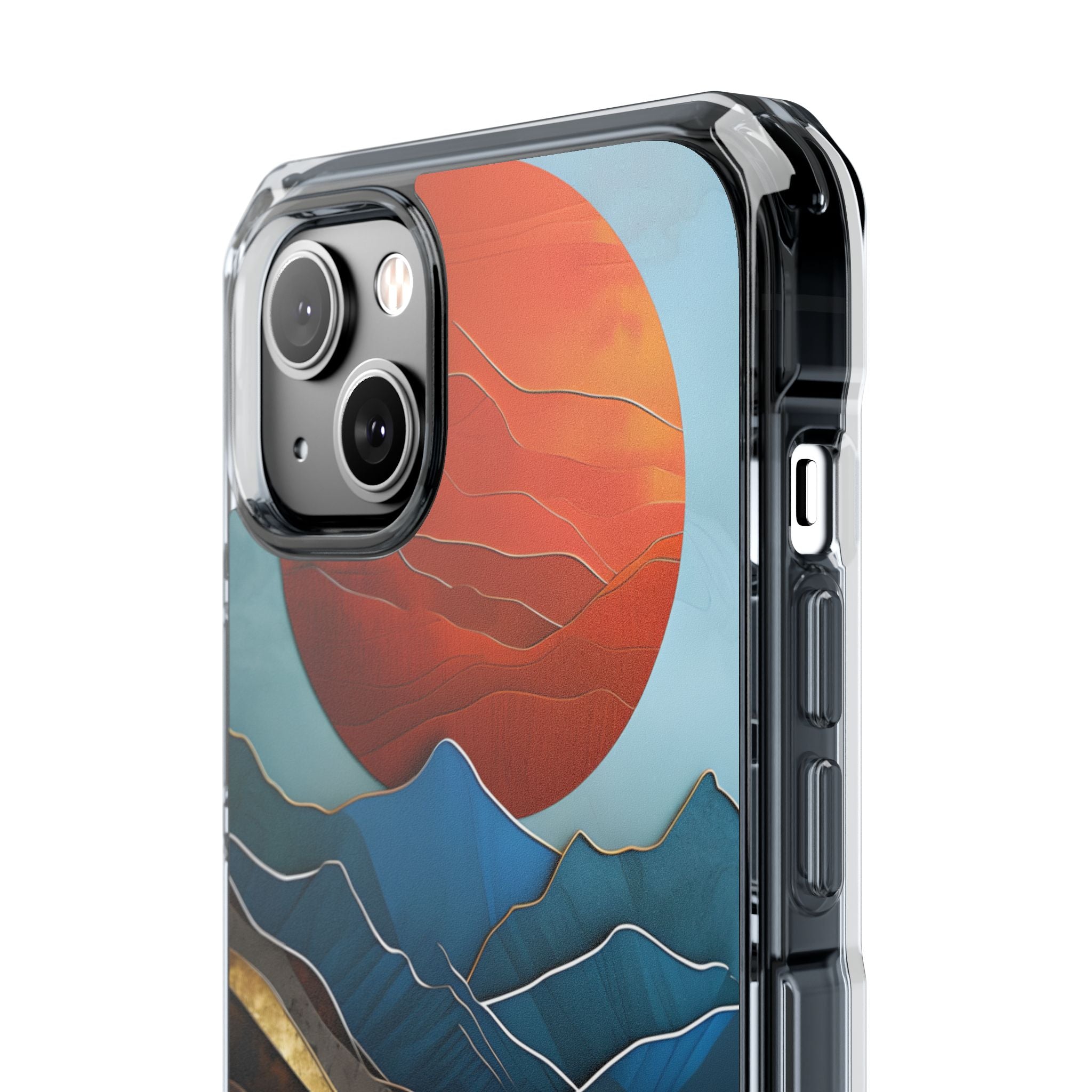Sunset Geometry Waves iPhone Case - Impact