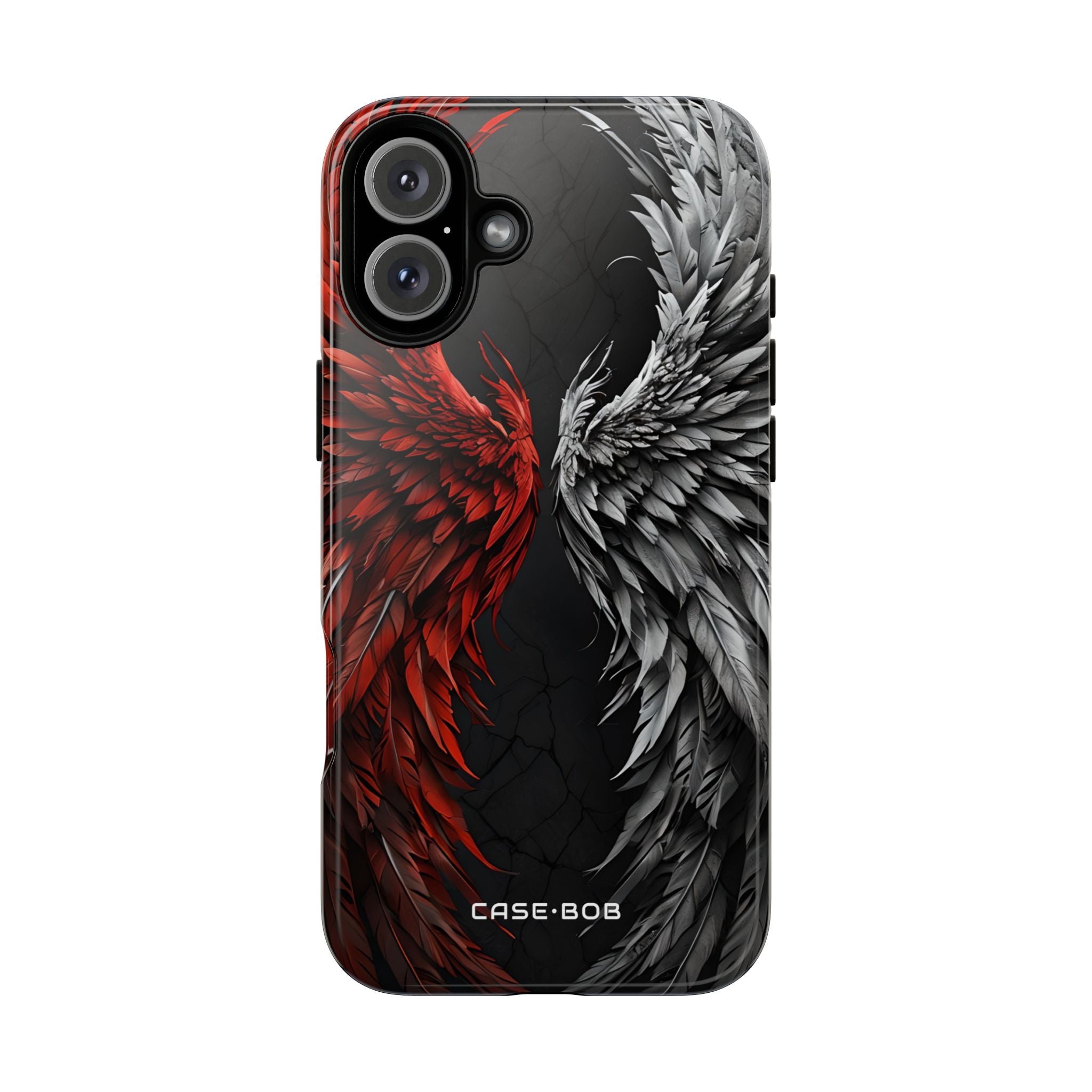 Crimson Silver Wings iPhone 16 Plus Case - Tough