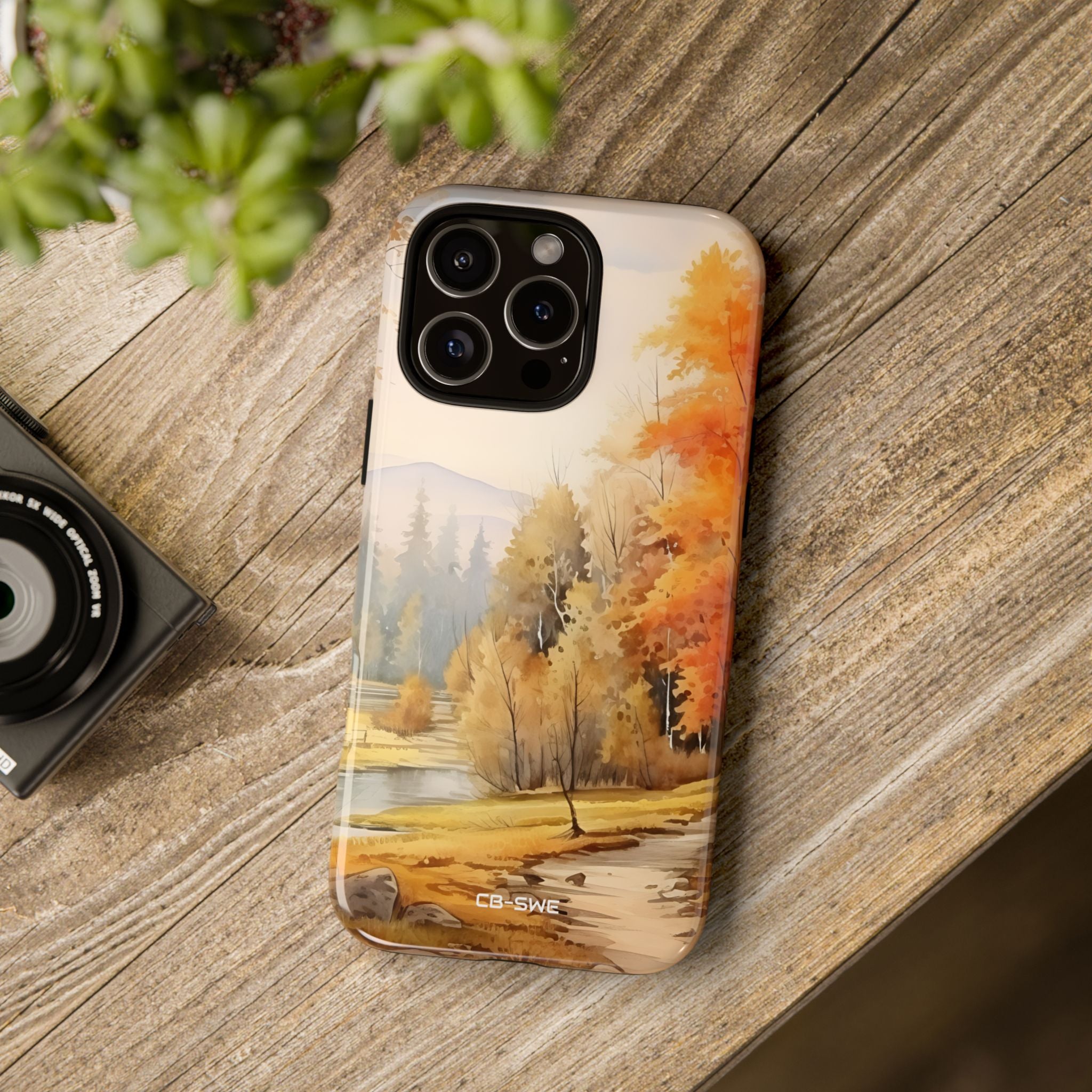 Golden Leaves Drift - iPhone Case