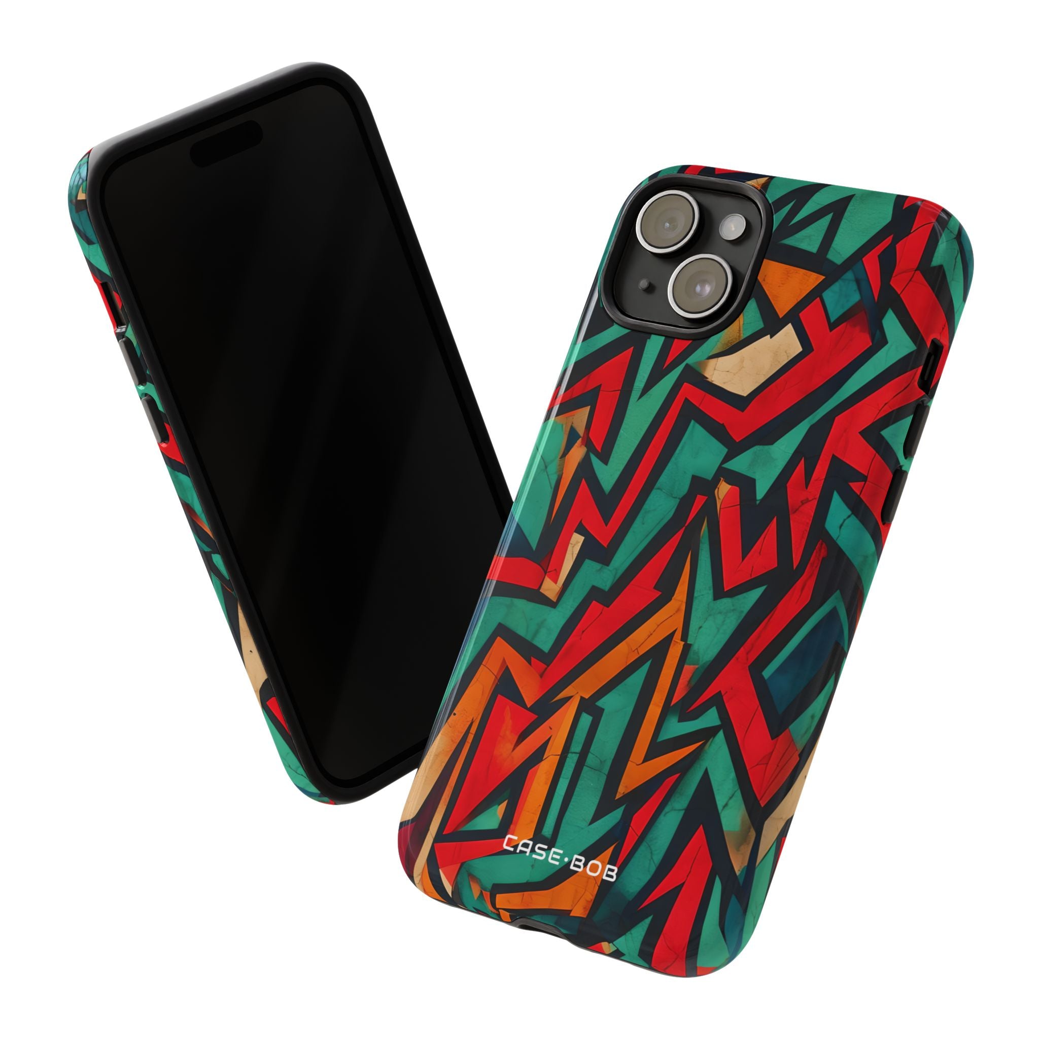 Crimson Zigzag iPhone 15 Plus Case - Tough