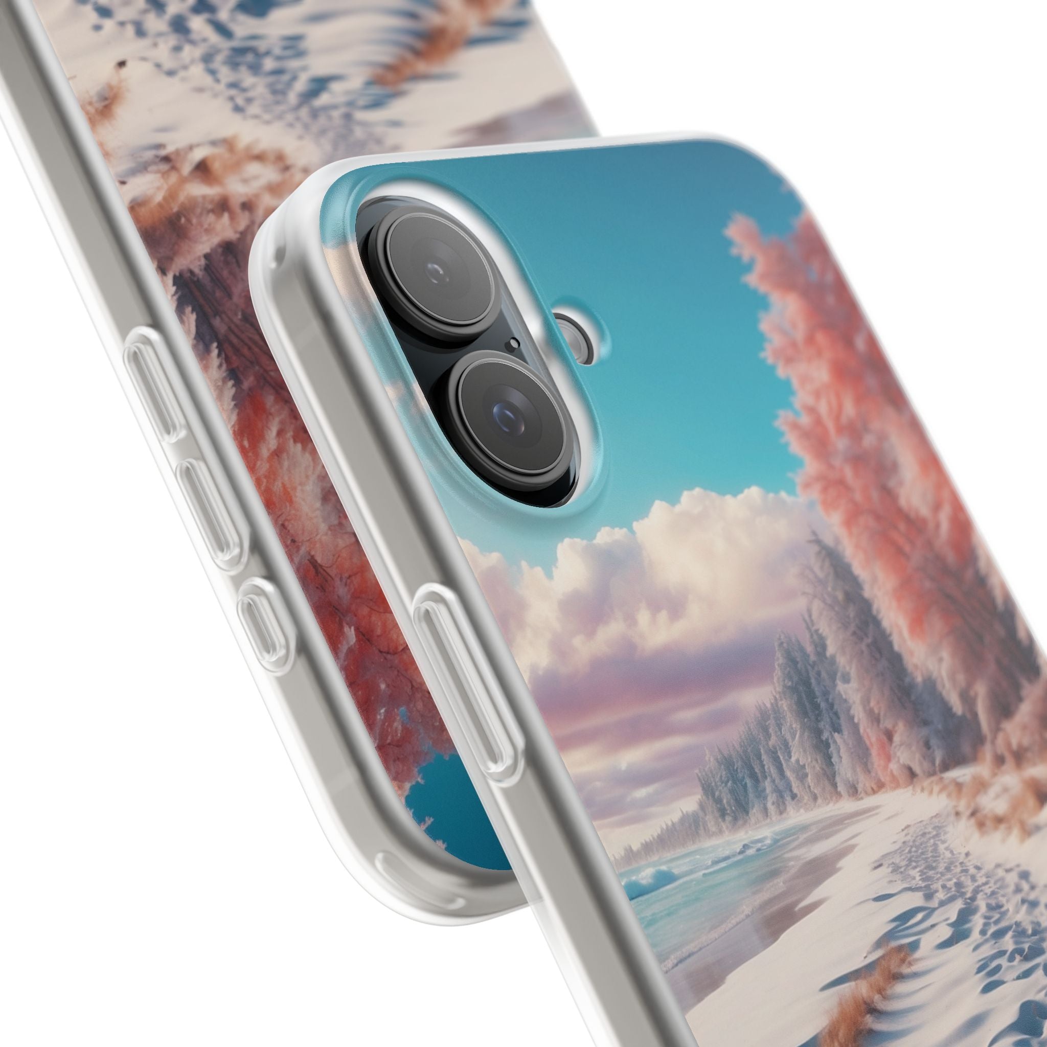 Snowy Footprints iPhone 16 Plus Case - Soft