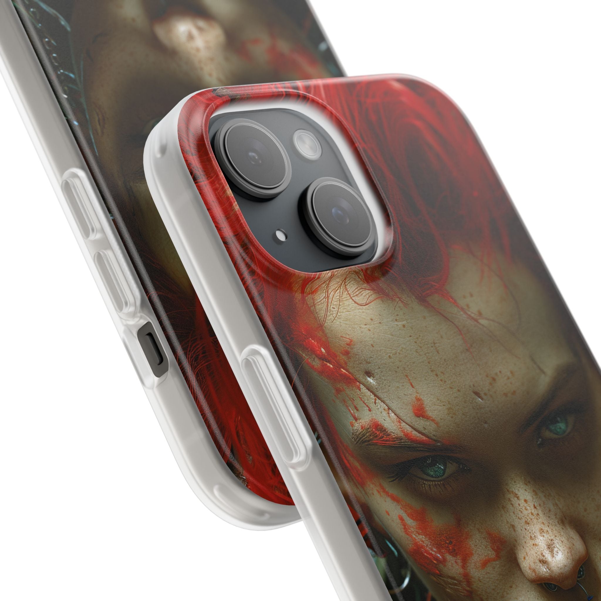 Red Spike Gaze iPhone 15 Case - Soft