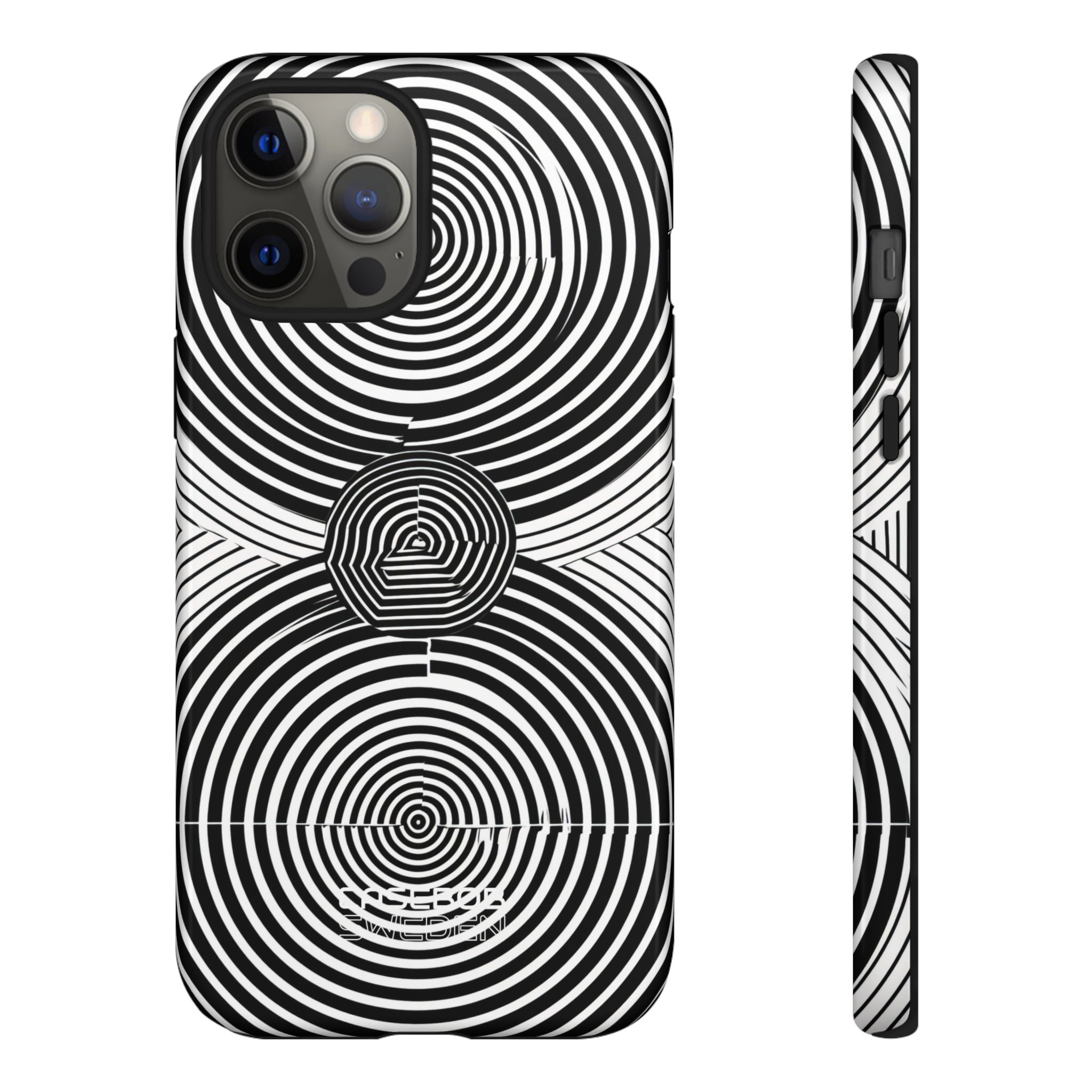 Monochrome Spiral Motion iPhone 12 - Tough