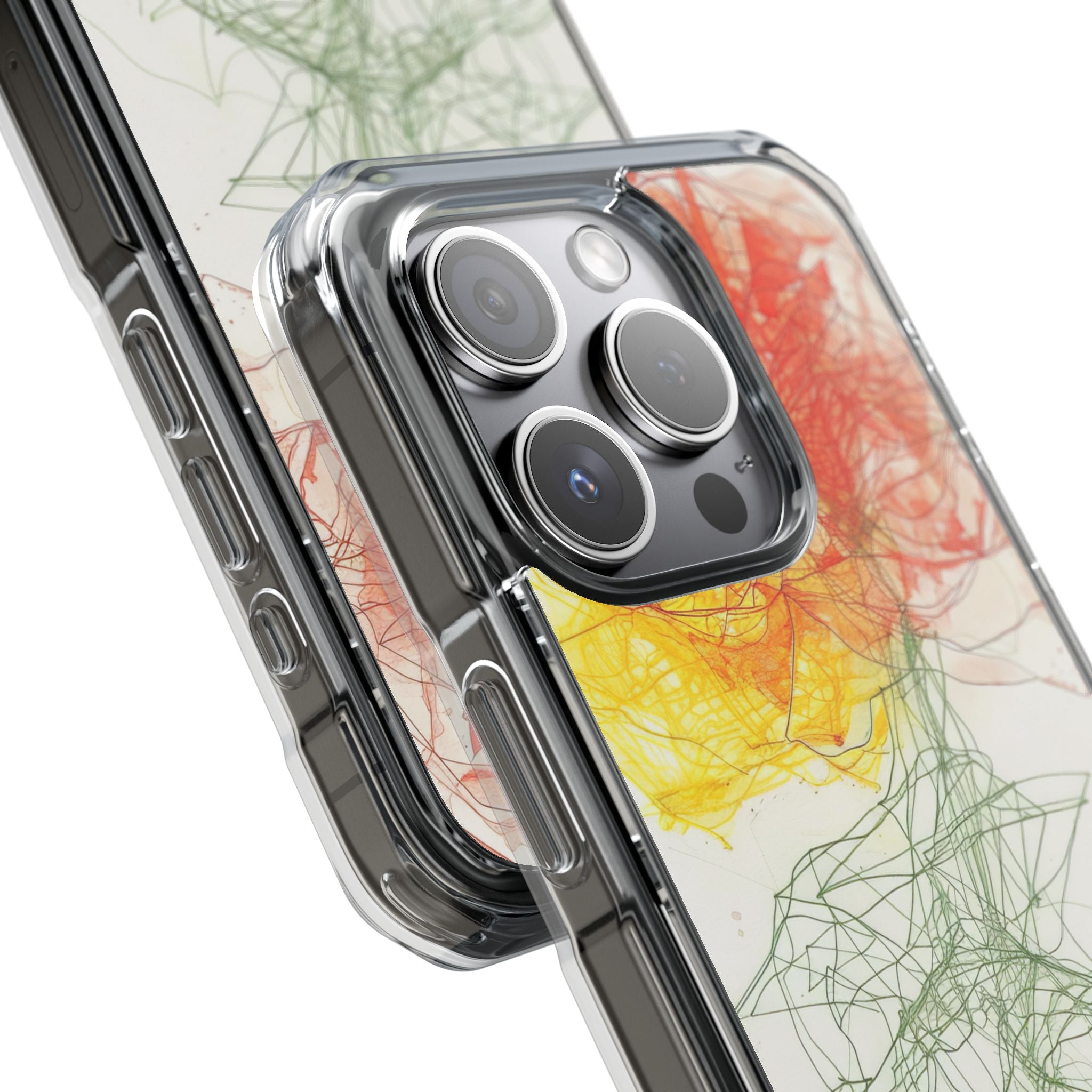 Fiery Blossom Tangle iPhone 15 - Impact Clear+