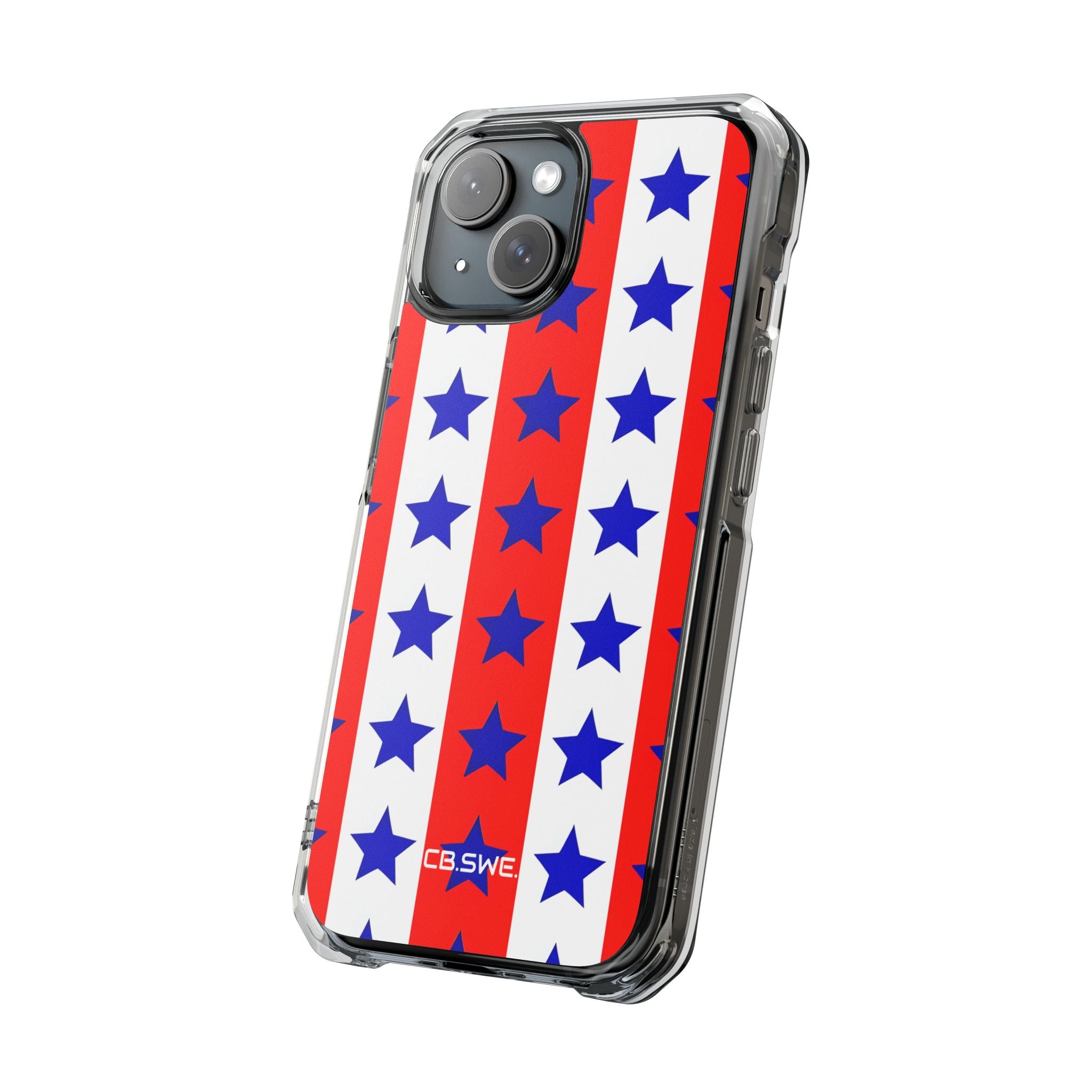Patriotic American Flag Inspired Seamless iPhone 15 - Impact Clear+