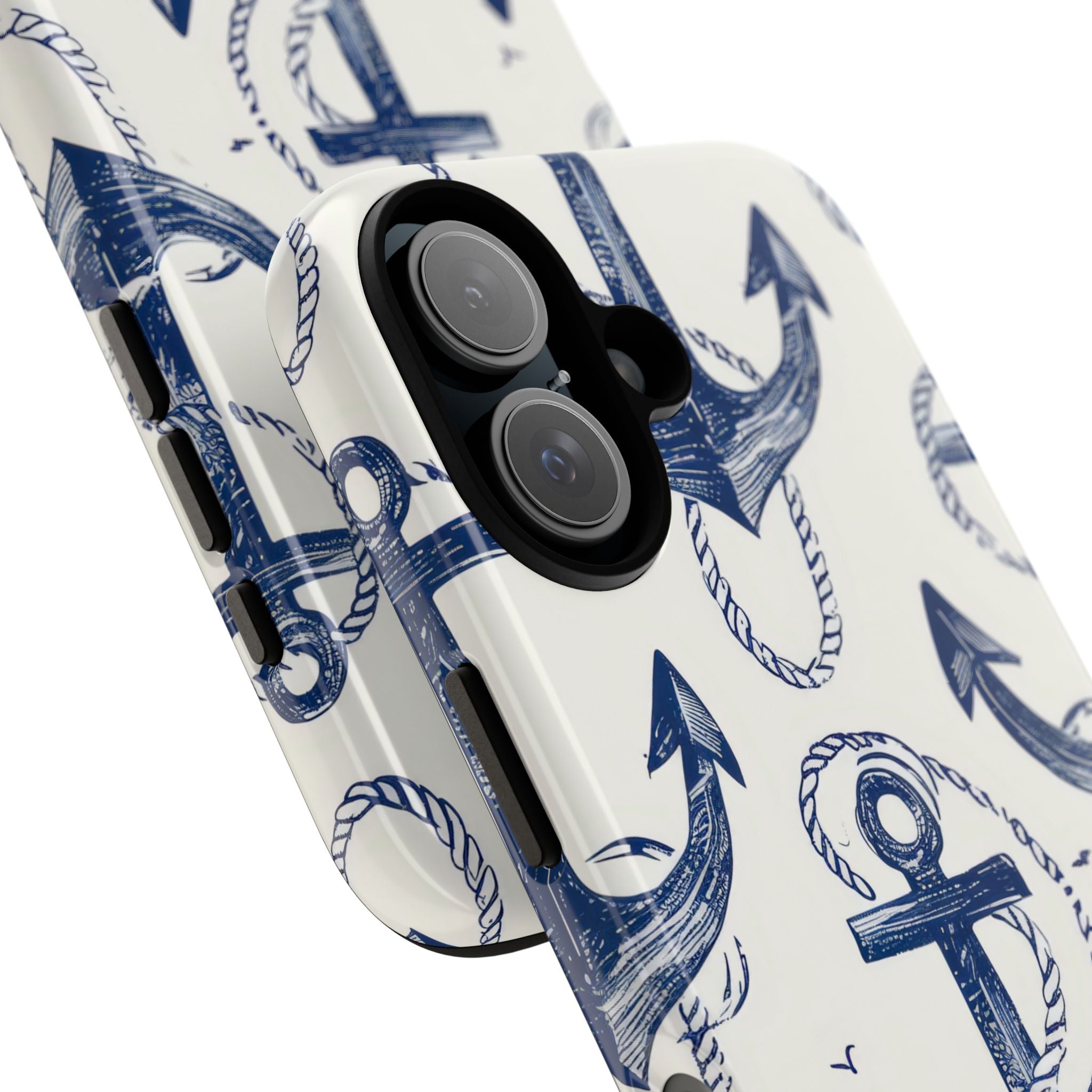 Navy Anchor Tapestry iPhone 16 - Tough