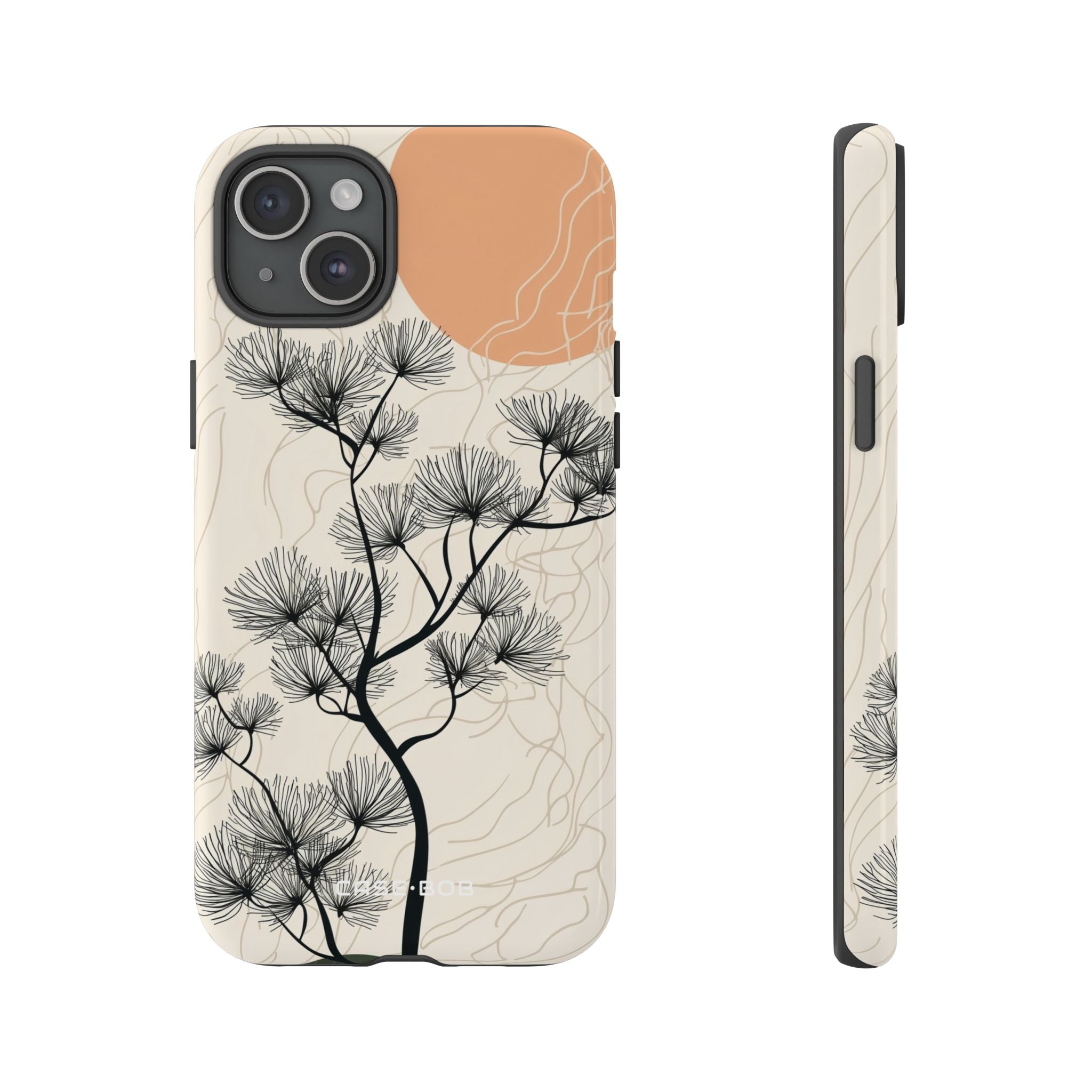 Spiky Tree Sunset iPhone 15 Plus Case - Tough