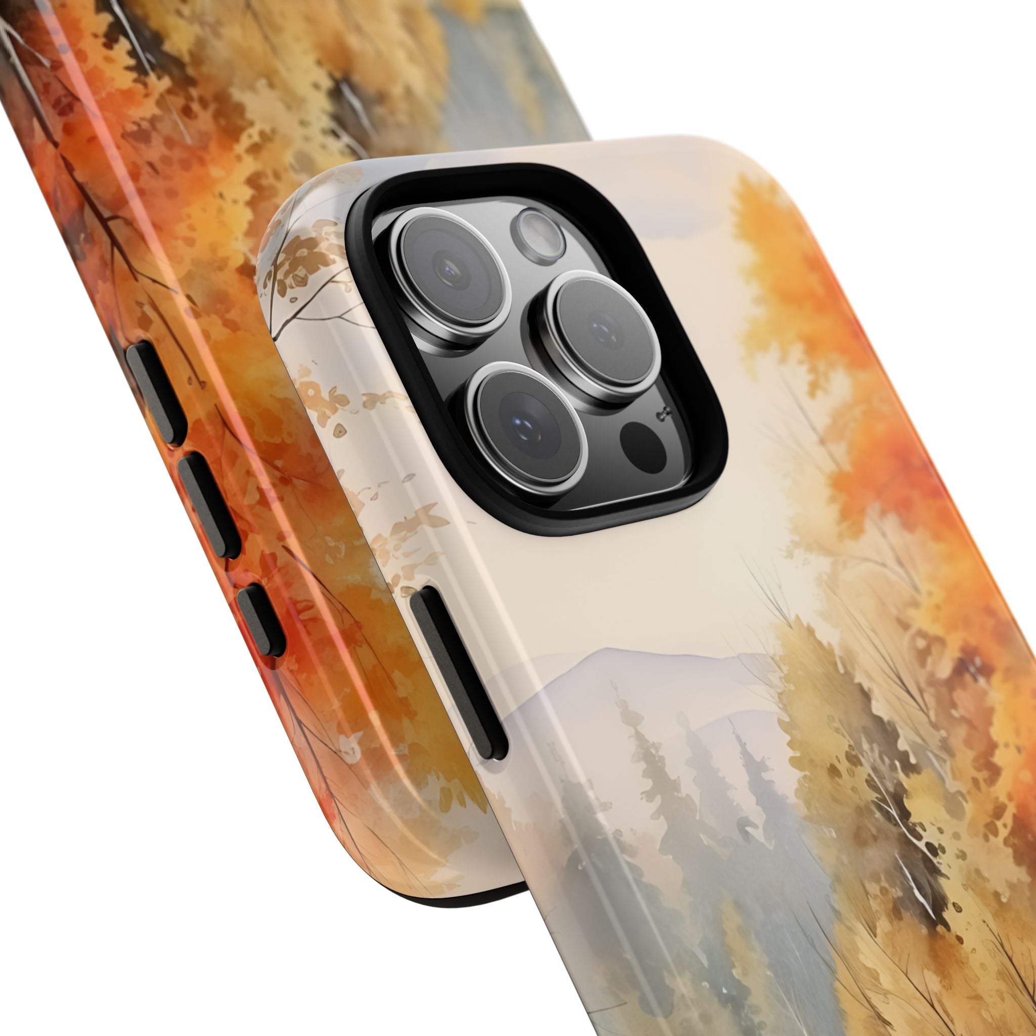 Golden Leaves Drift - iPhone Case