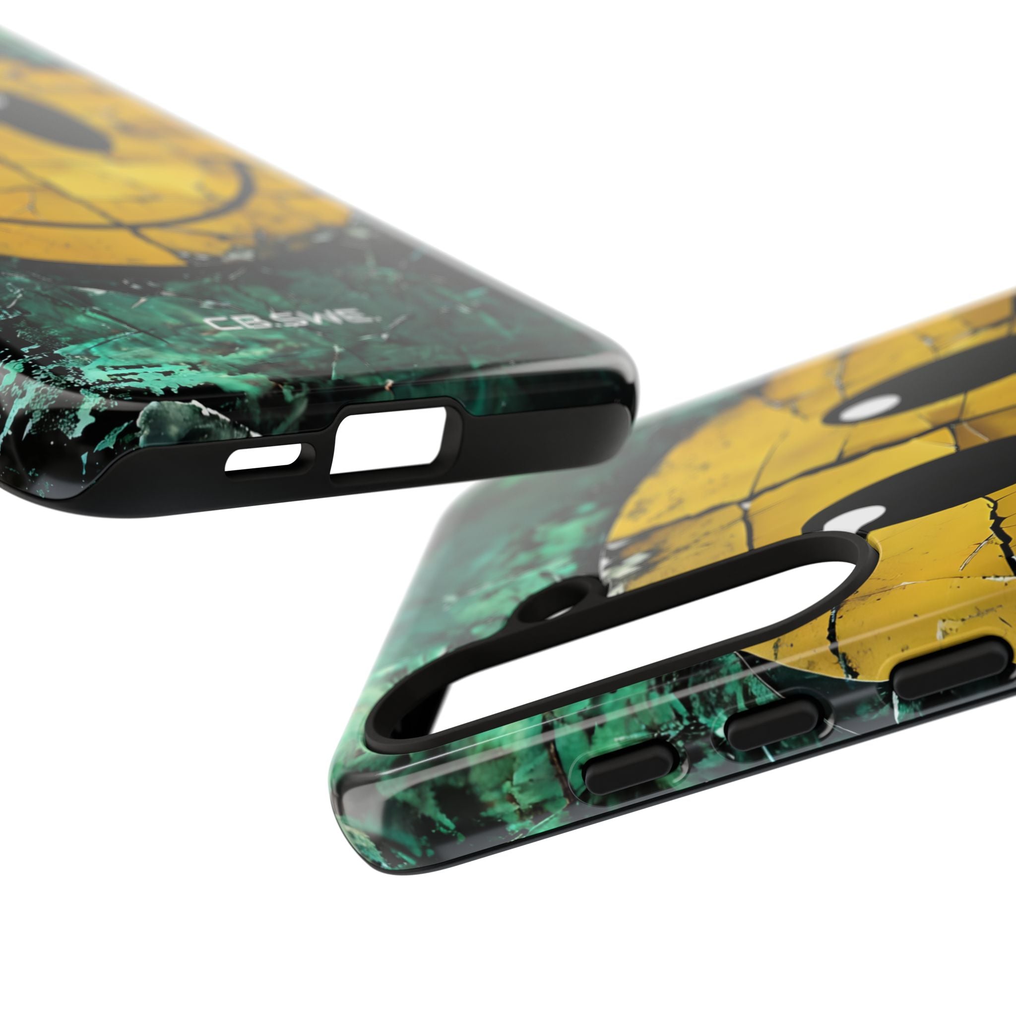 Distressed Gelbes Smiley Gesicht Digital Art Handyhülle Samsung S24 - Robust
