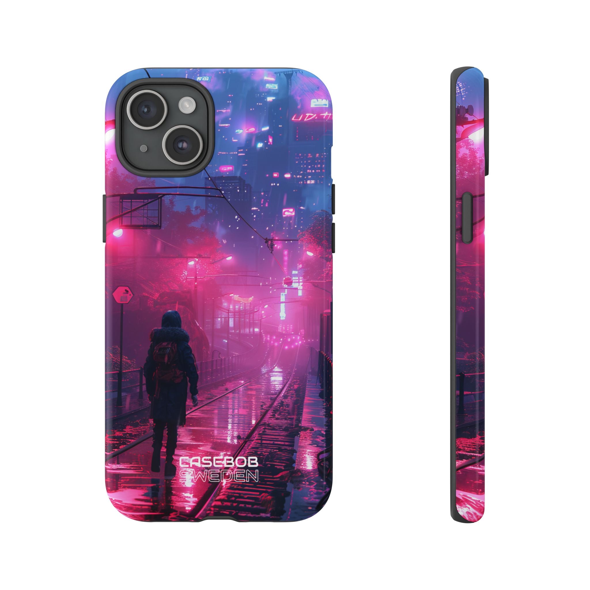 Neon Shadow City iPhone 15 - Tough
