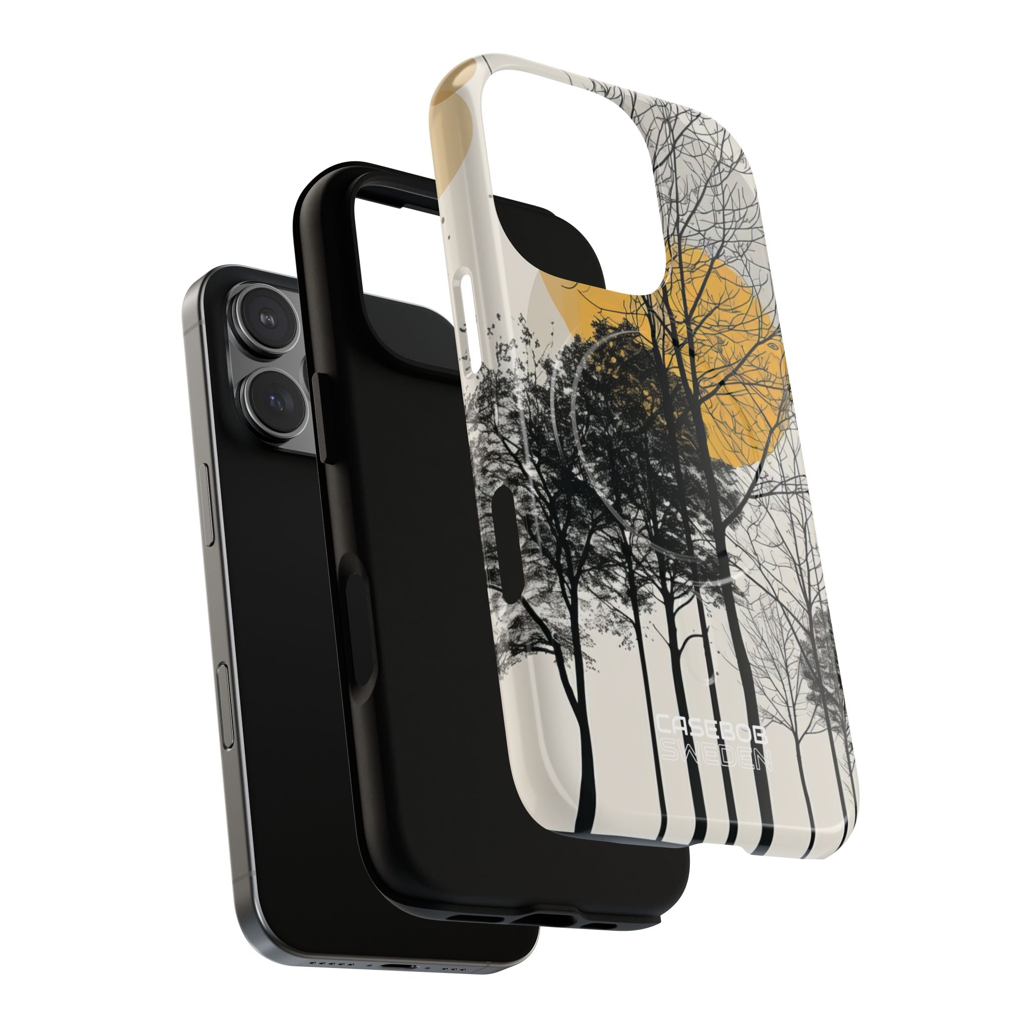 Silhouette della Foresta Dorata iPhone 16 - Tough+