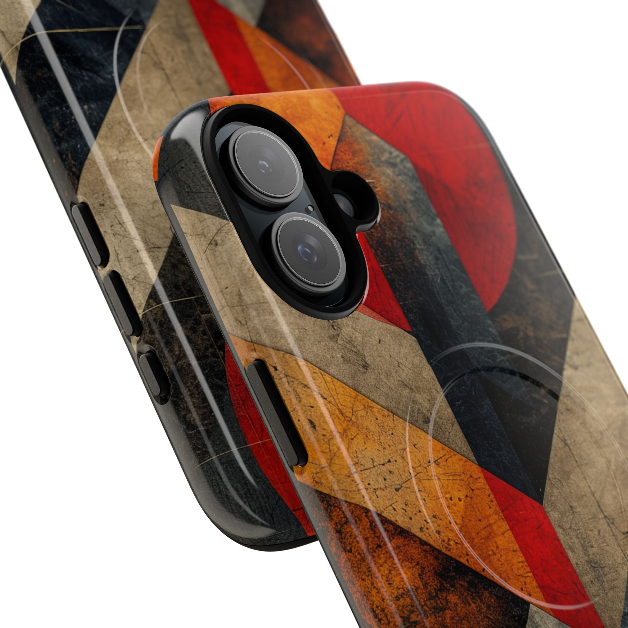 Crimson Circle Geometry iPhone 16 - Tough+