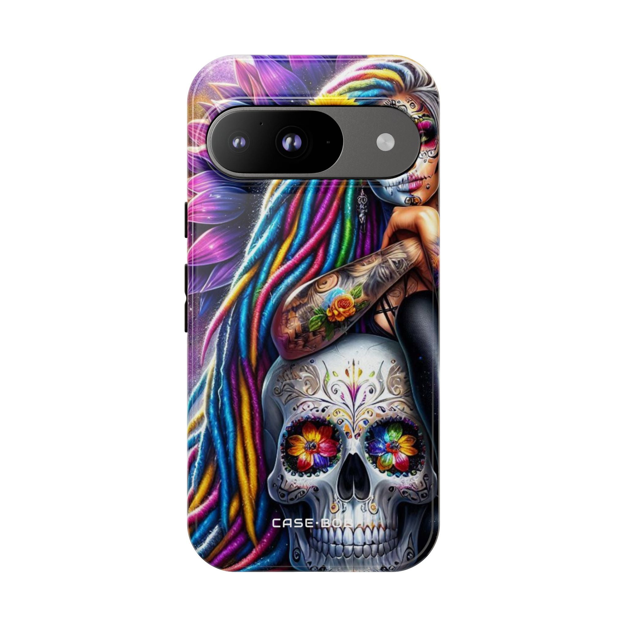 Sunflower Skull Glow Google Pixel 9 Case - Tough