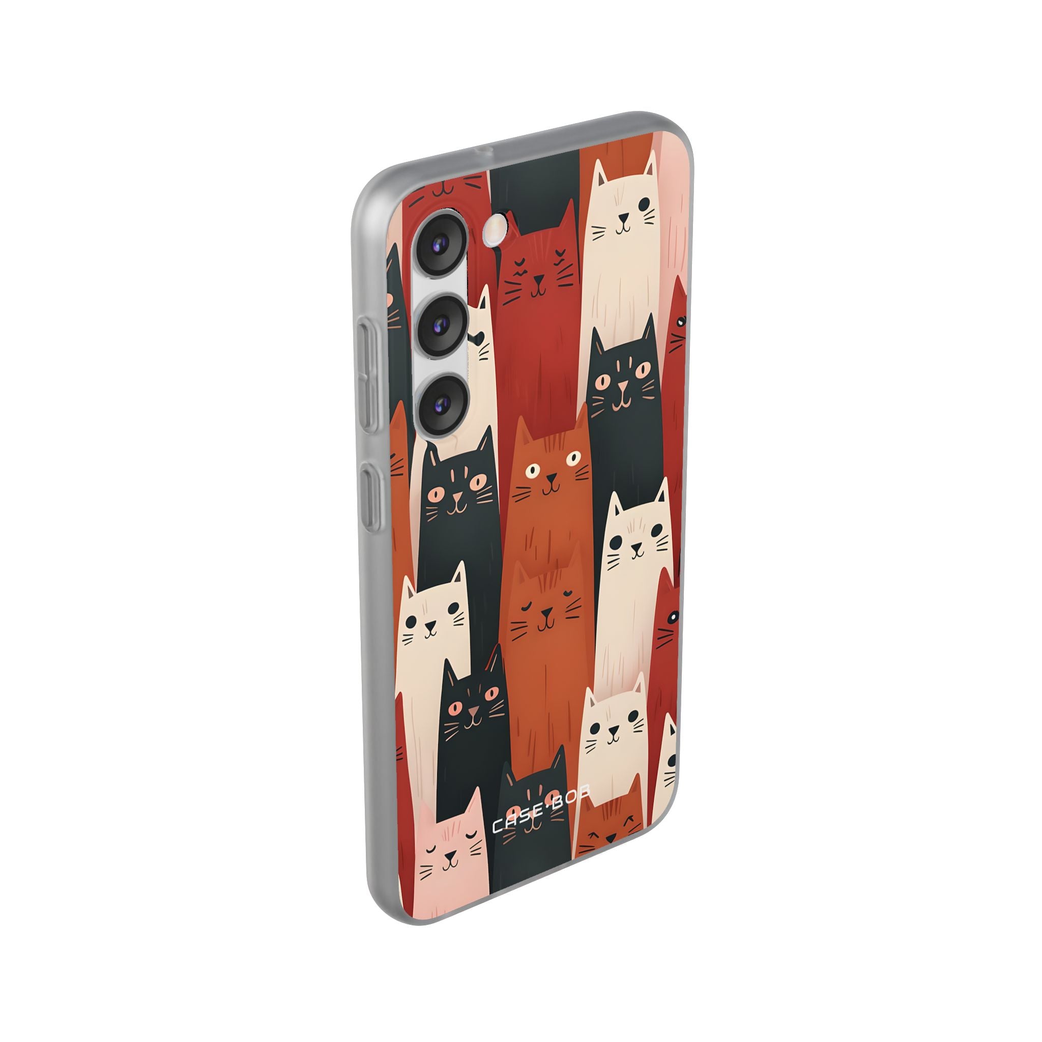 Elongated Cats Black Samsung S23 Plus Case - Soft