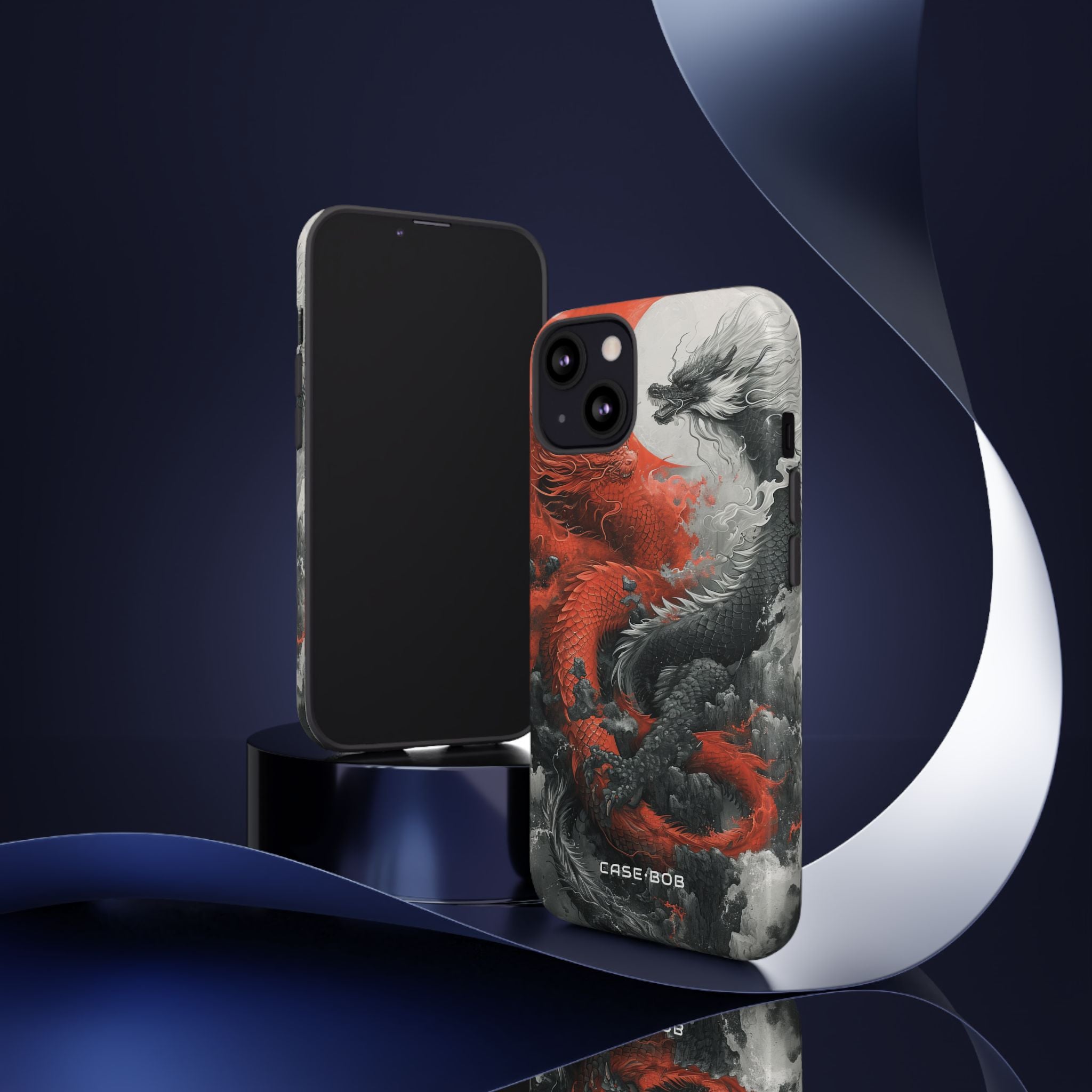 Twin Dragons Crimson iPhone 13 Case - Tough