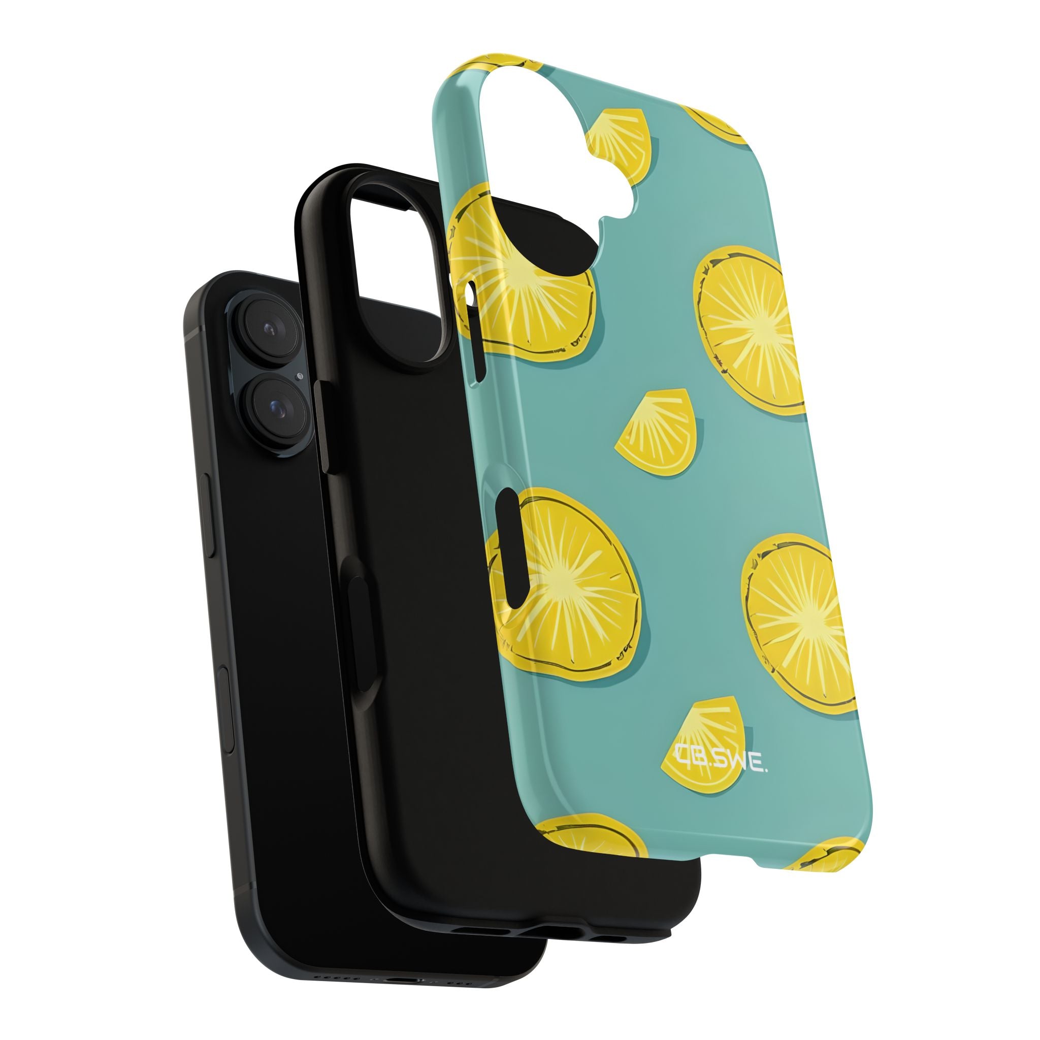 Bright Yellow Pineapple Slice on Teal iPhone 16 - Tough
