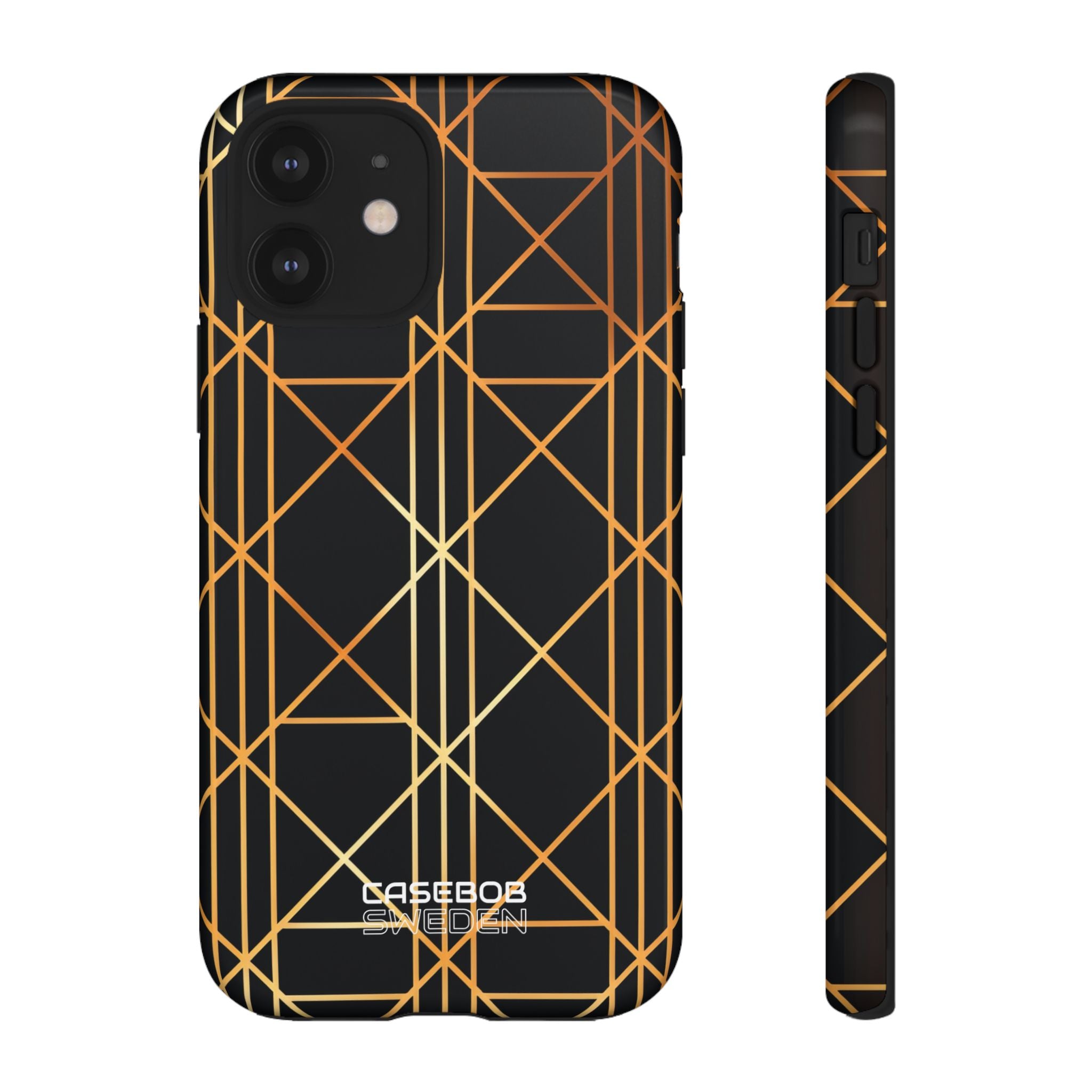 Golden Geometric Elegance iPhone 12 - Tough
