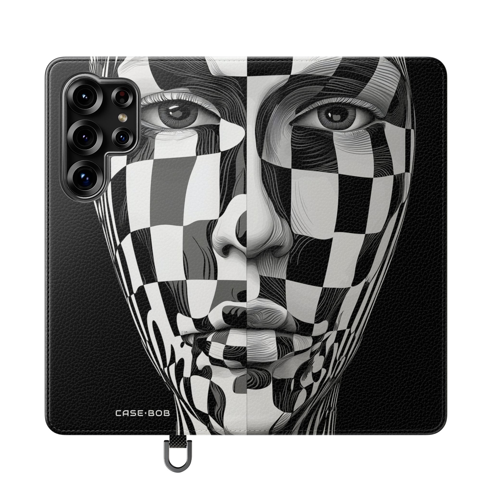Mirrored Checkerboard Face - Samsung S25 Ultra Case - Wallet