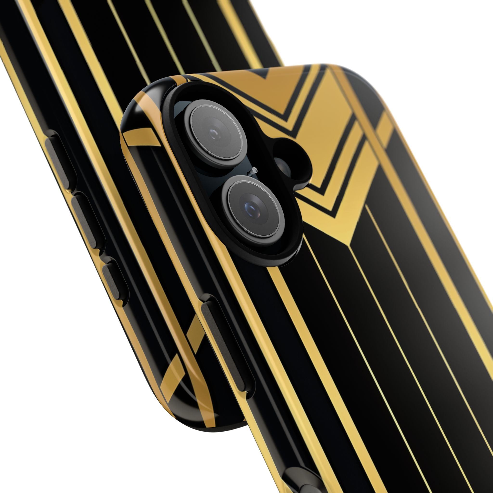 Golden Geometric Symphony iPhone 16 - Tough