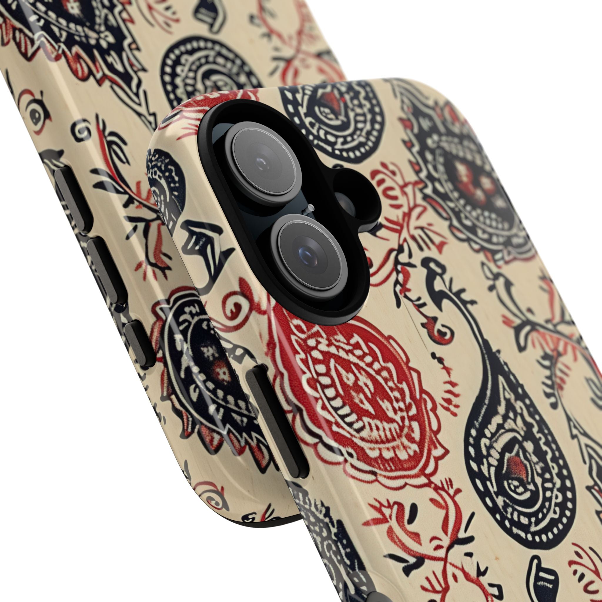 Navy Paisley Swirl iPhone 16 - Tough
