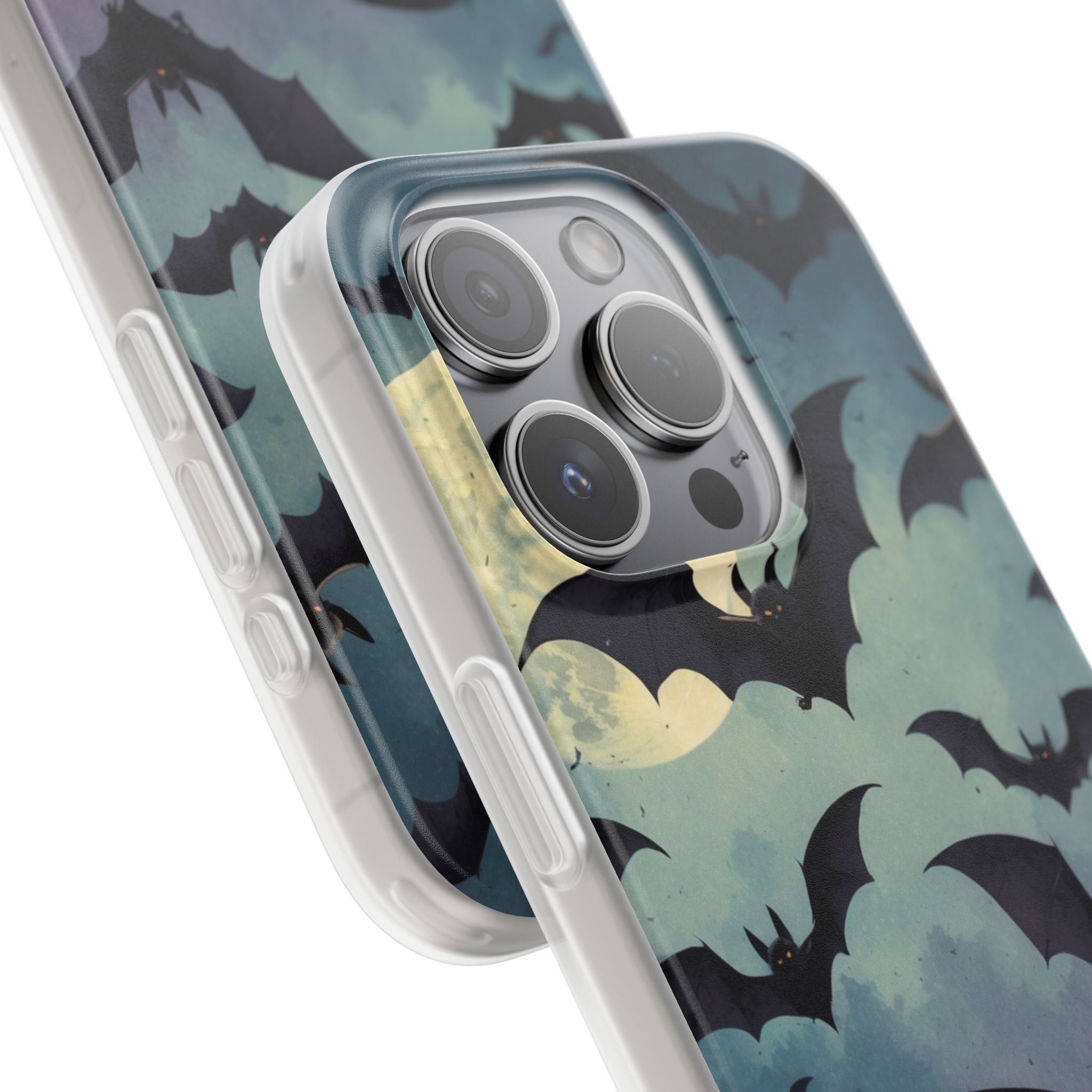 Glowing Bat Swarm iPhone 15 Pro Case - Soft