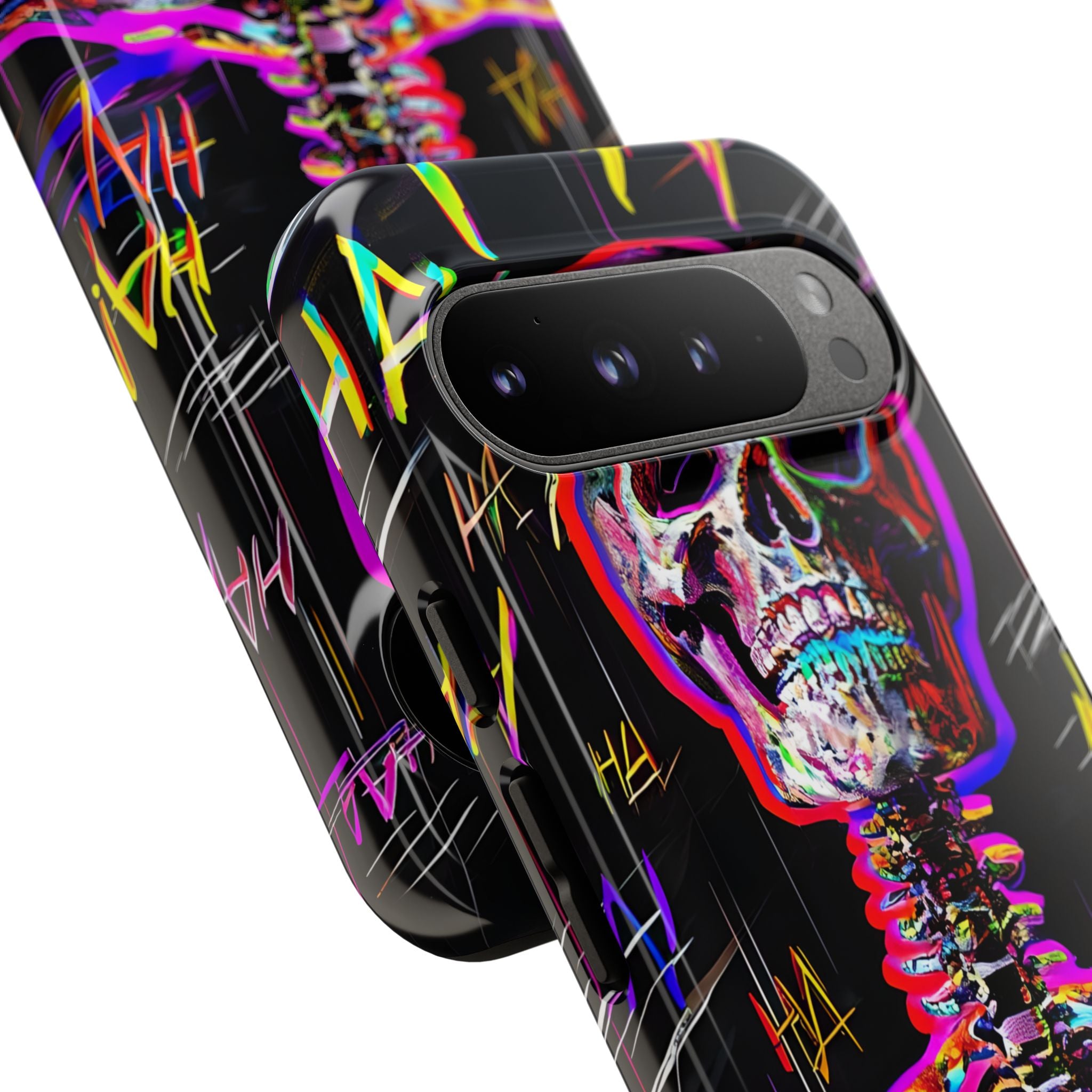 Neon Skeleton Laugh Google Pixel 9 Pro XL Case - Tough