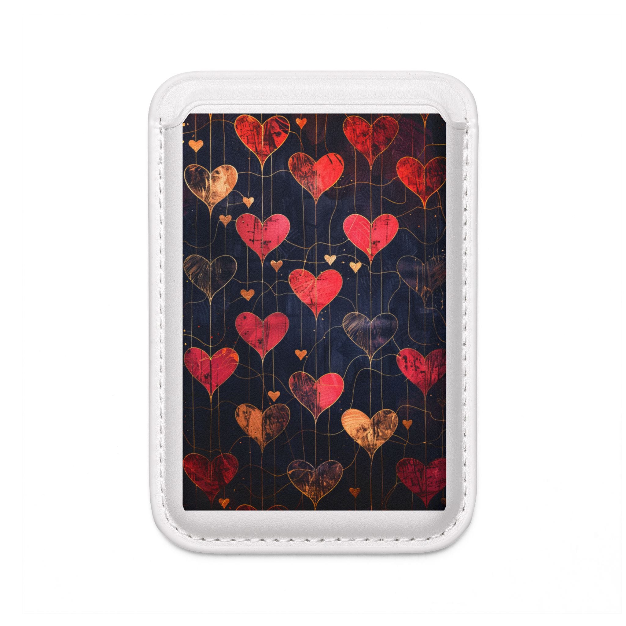 Textured Heart Grid Wallet – MagSafe Ready
