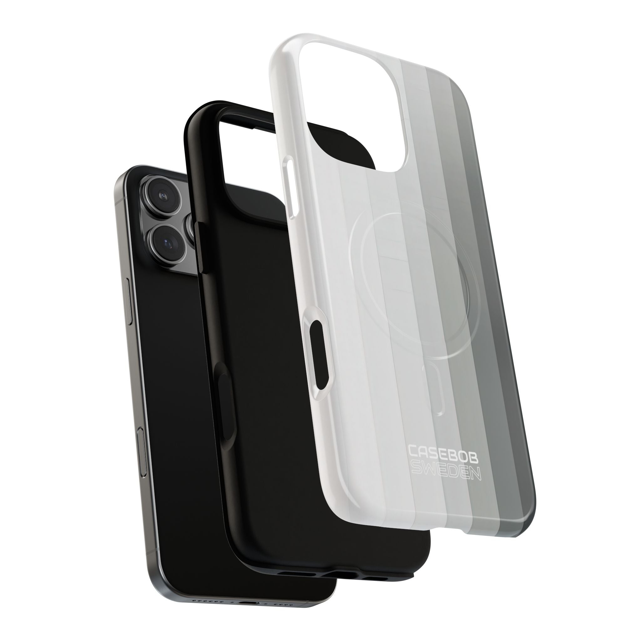Silver Gradient Stripes iPhone 16 - Tough+