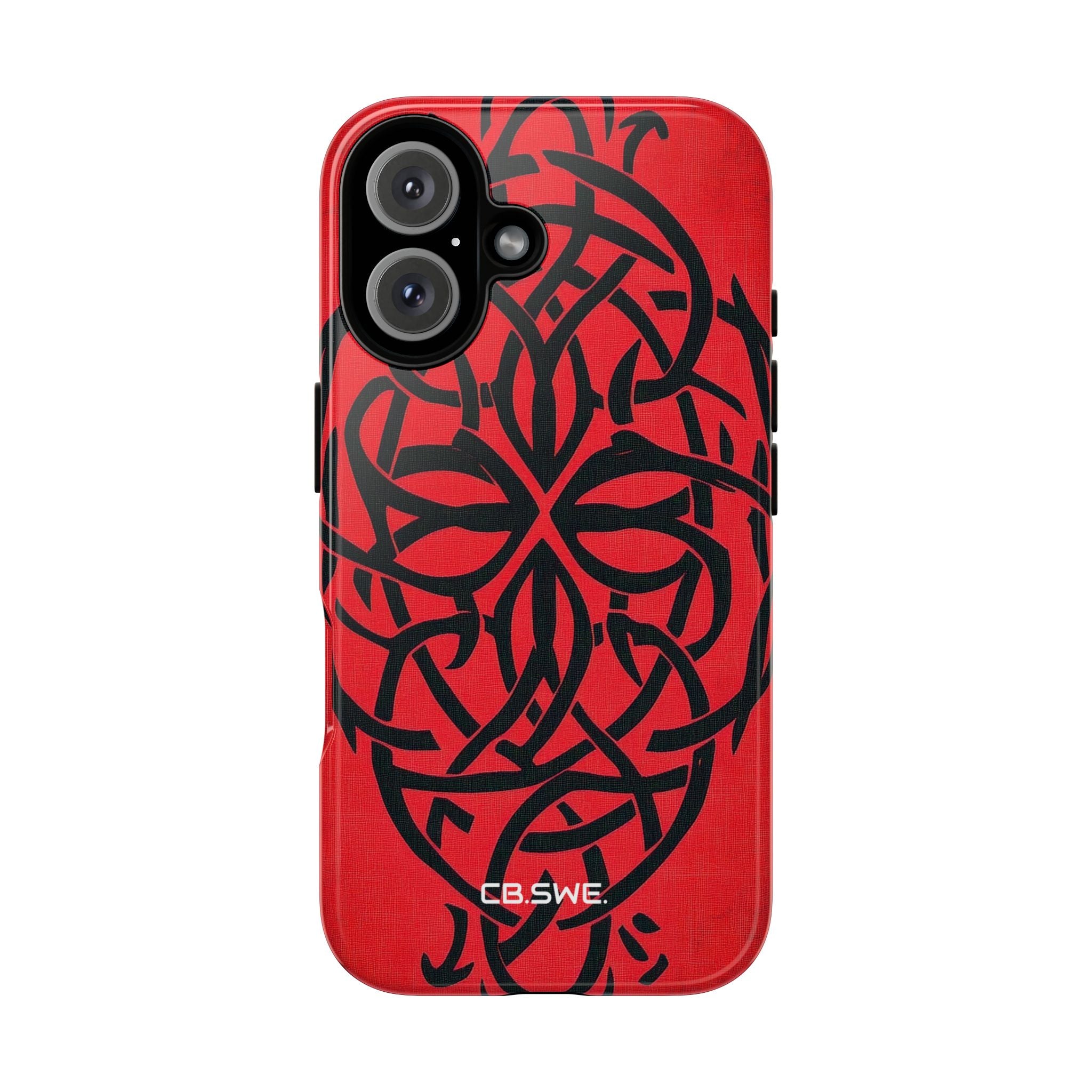 Wunderschöne rote symmetrische keltische Symbole Gothic Standard iPhone 16 - Robust